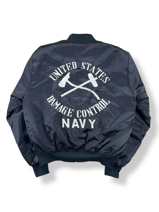 Back of Vintage US Navy Damage Control Bomber Jacket SZ L