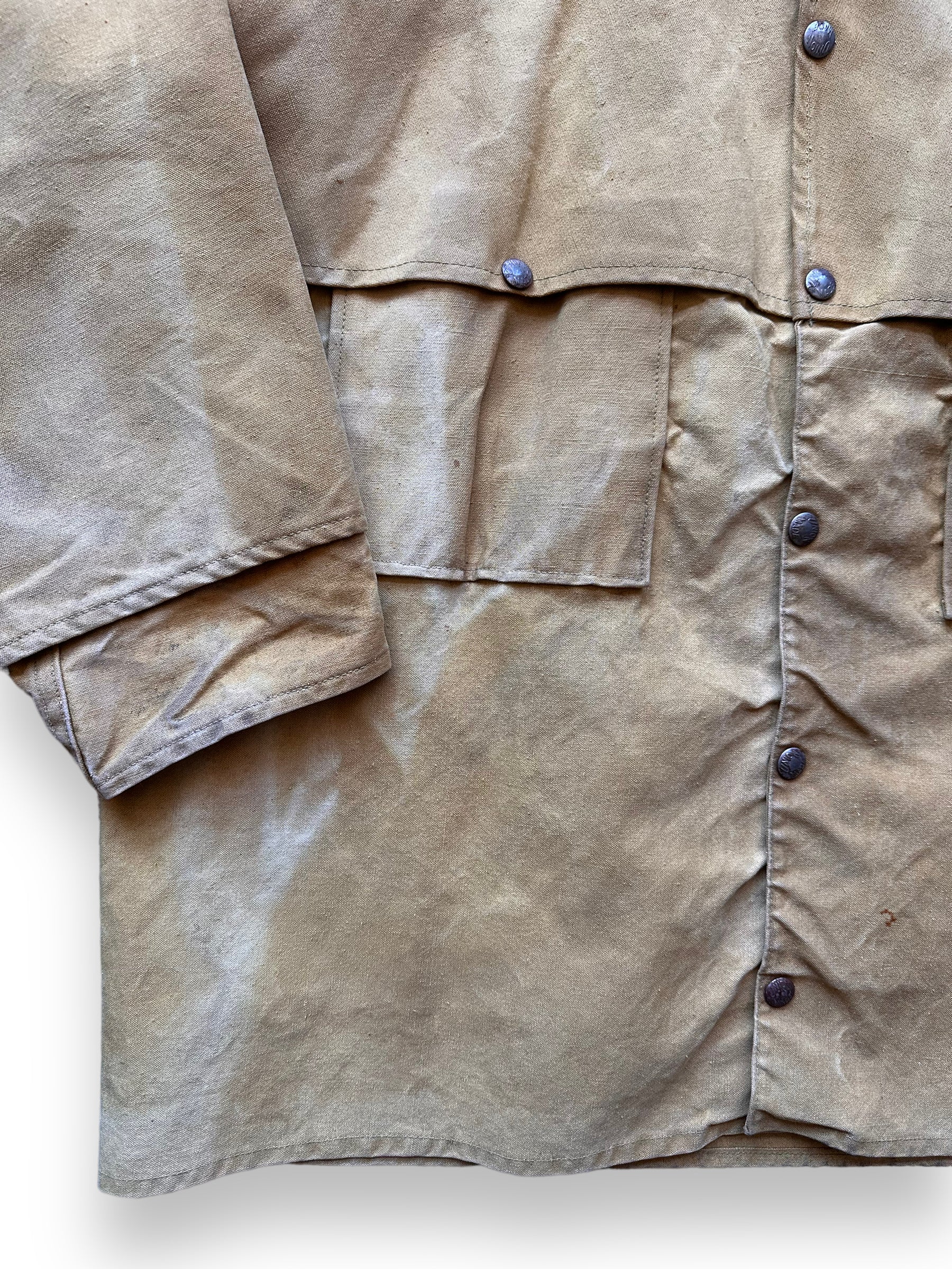 Lower Right View of Vintage Black Bear Rain Tite Jacket SZ XL | Black Bear Brand Workwear | Seattle Vintage Workwear