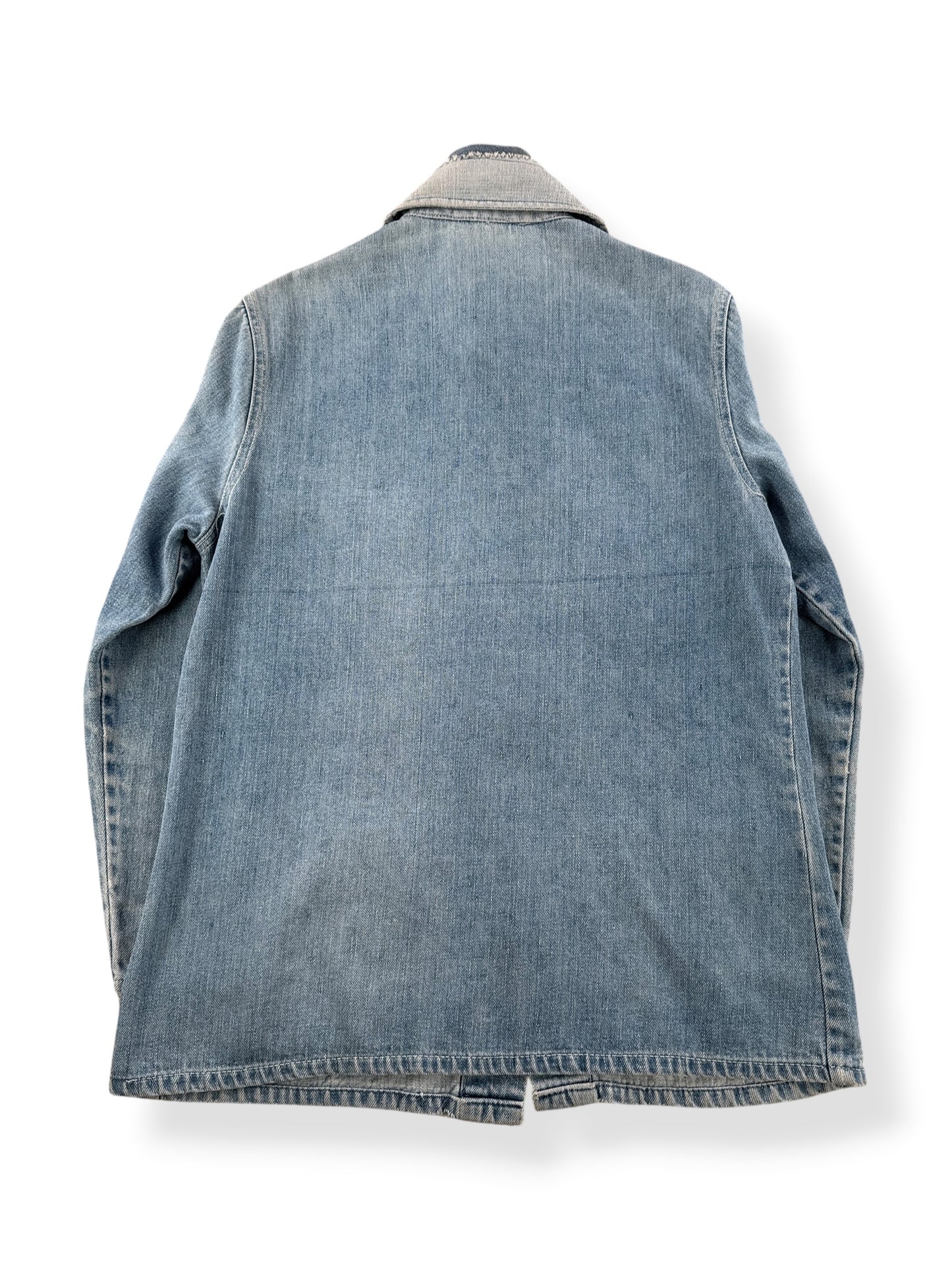 Back of Vintage 70s Two Tone Denim Chore Jacket SZ S