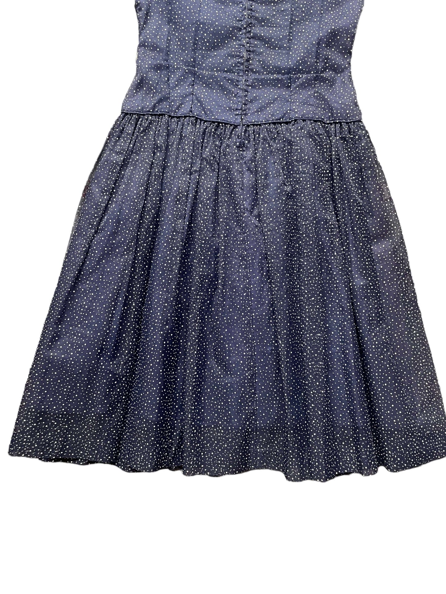 Vintage 1940s Navy Blue Swiss Dot Dress |  Barn Owl Vintage Dresses | Seattle Vintage Ladies Clothing