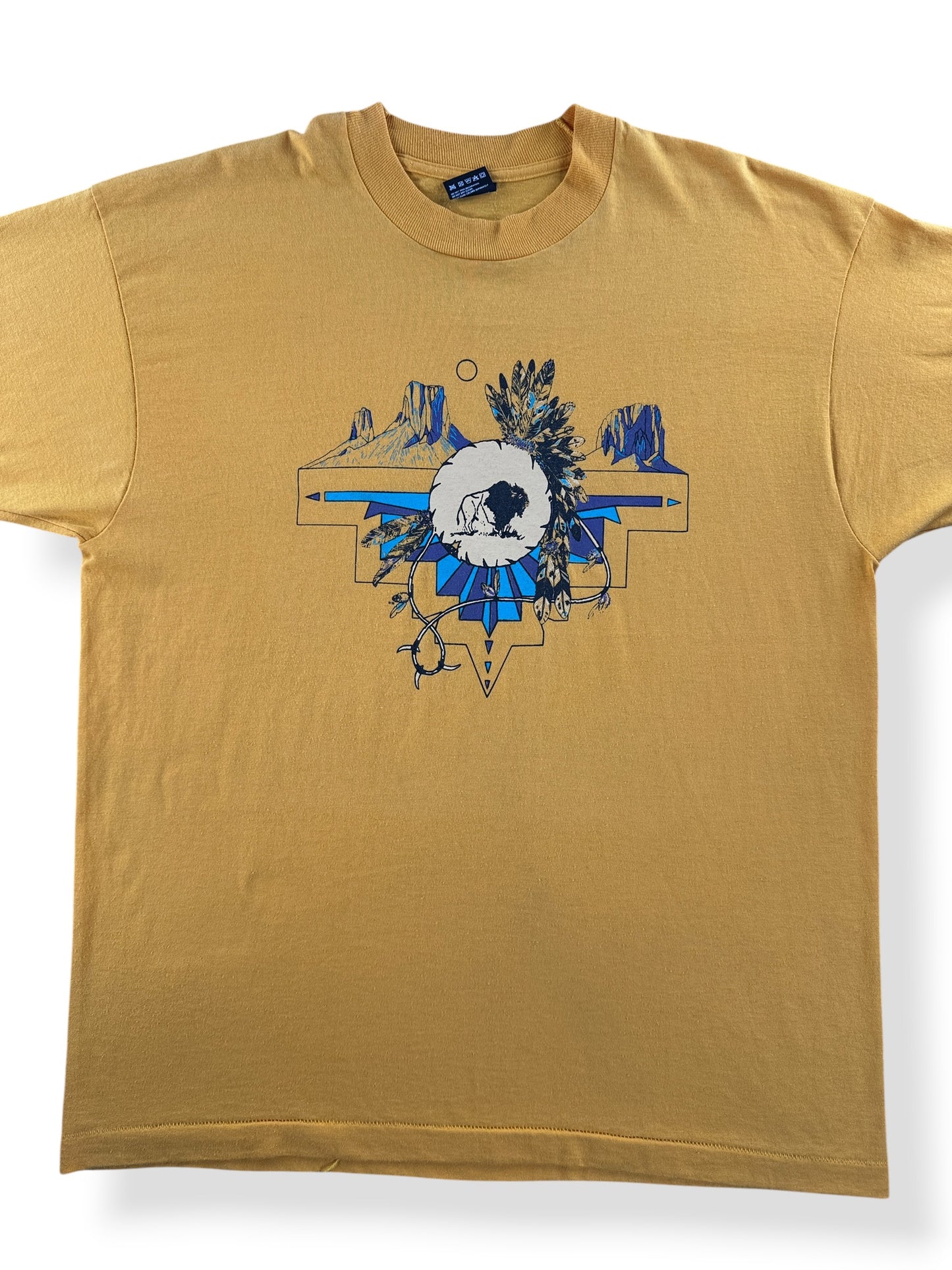 Front Close Up of Vintage Buffalo Headress Tee SZ XL