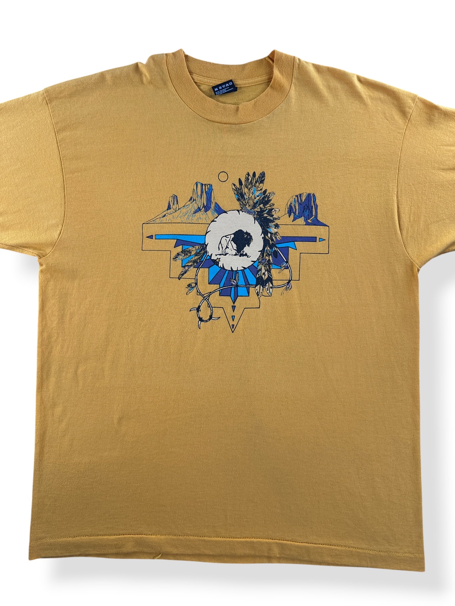Front Close Up of Vintage Buffalo Headress Tee SZ XL
