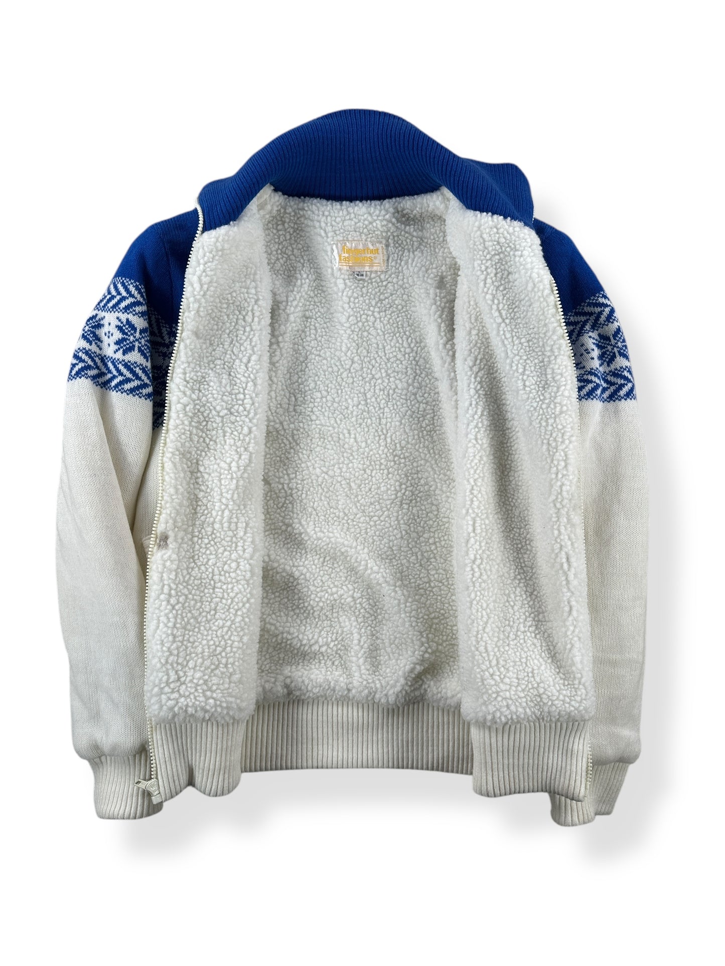 Inside of Vintage Fingerhut Fashions Shearling Lined Sweater SZ M AS IS