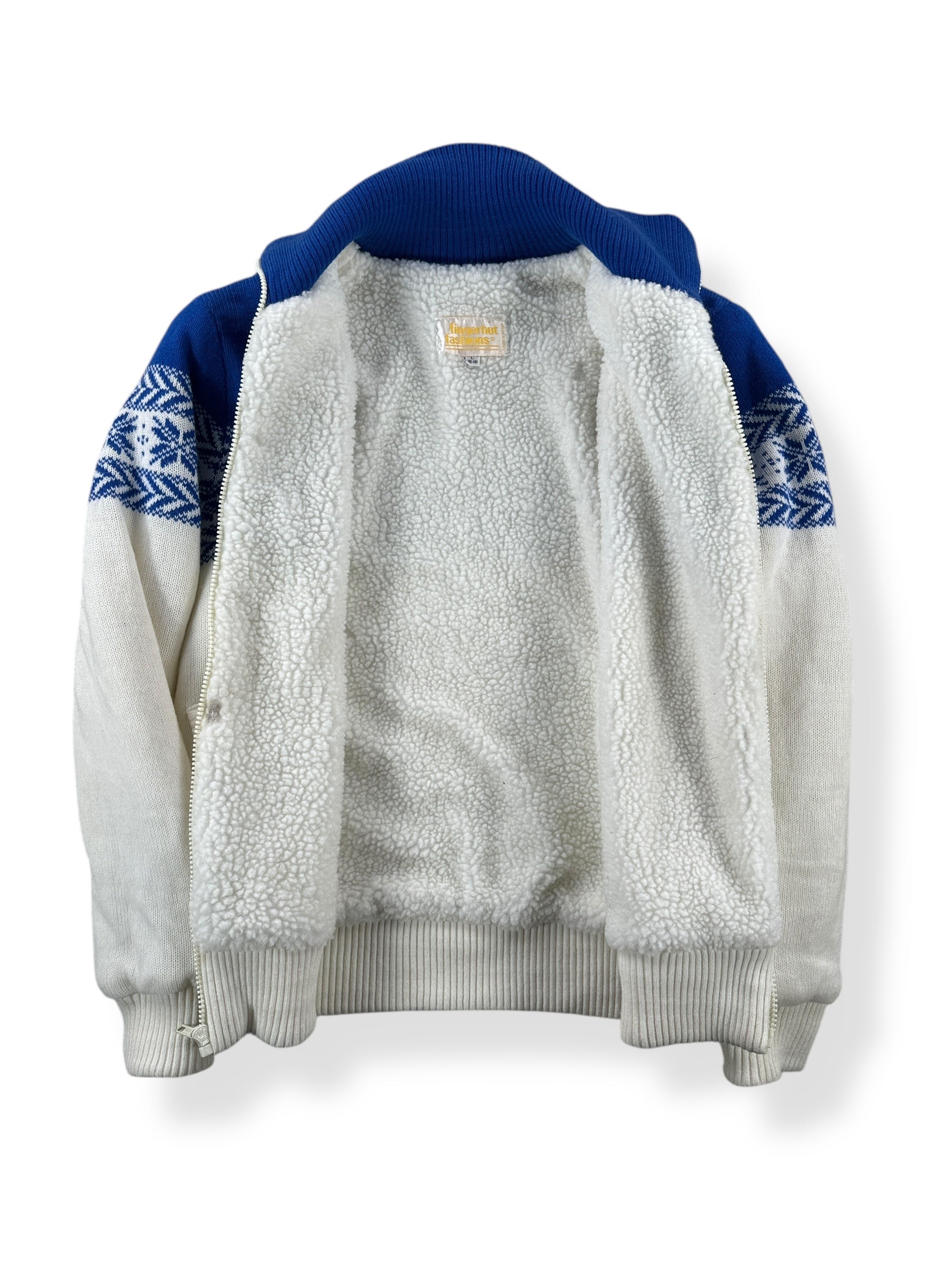 Inside of Vintage Fingerhut Fashions Shearling Lined Sweater SZ M AS IS