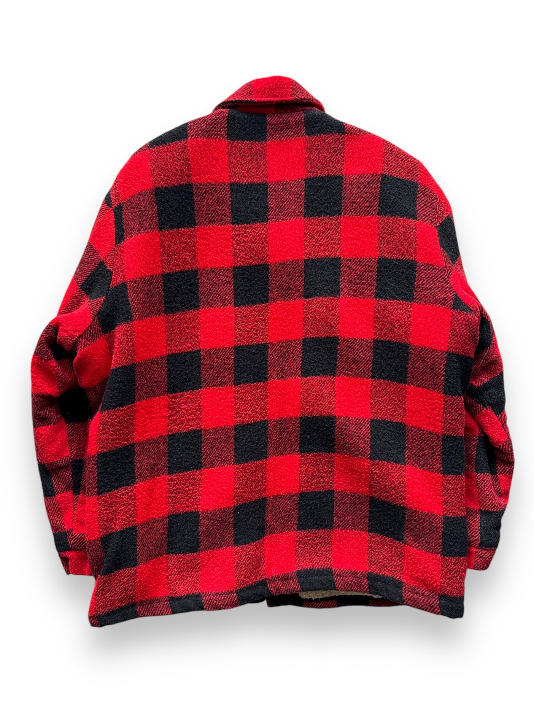 back of Vintage Cal Craft Fleece Lined Buffalo Plaid Jacket SZ XL