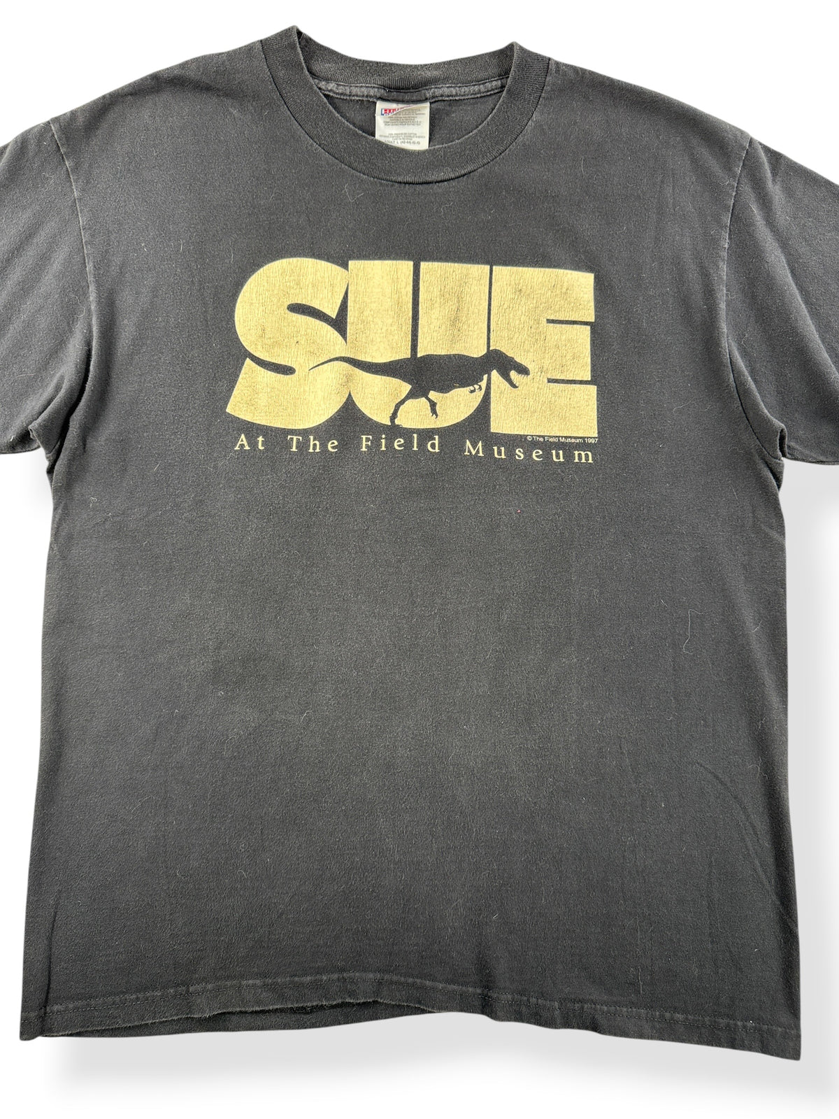 Front Close Up of Vintage Sue T. Rex Field Museum Tee SZ L