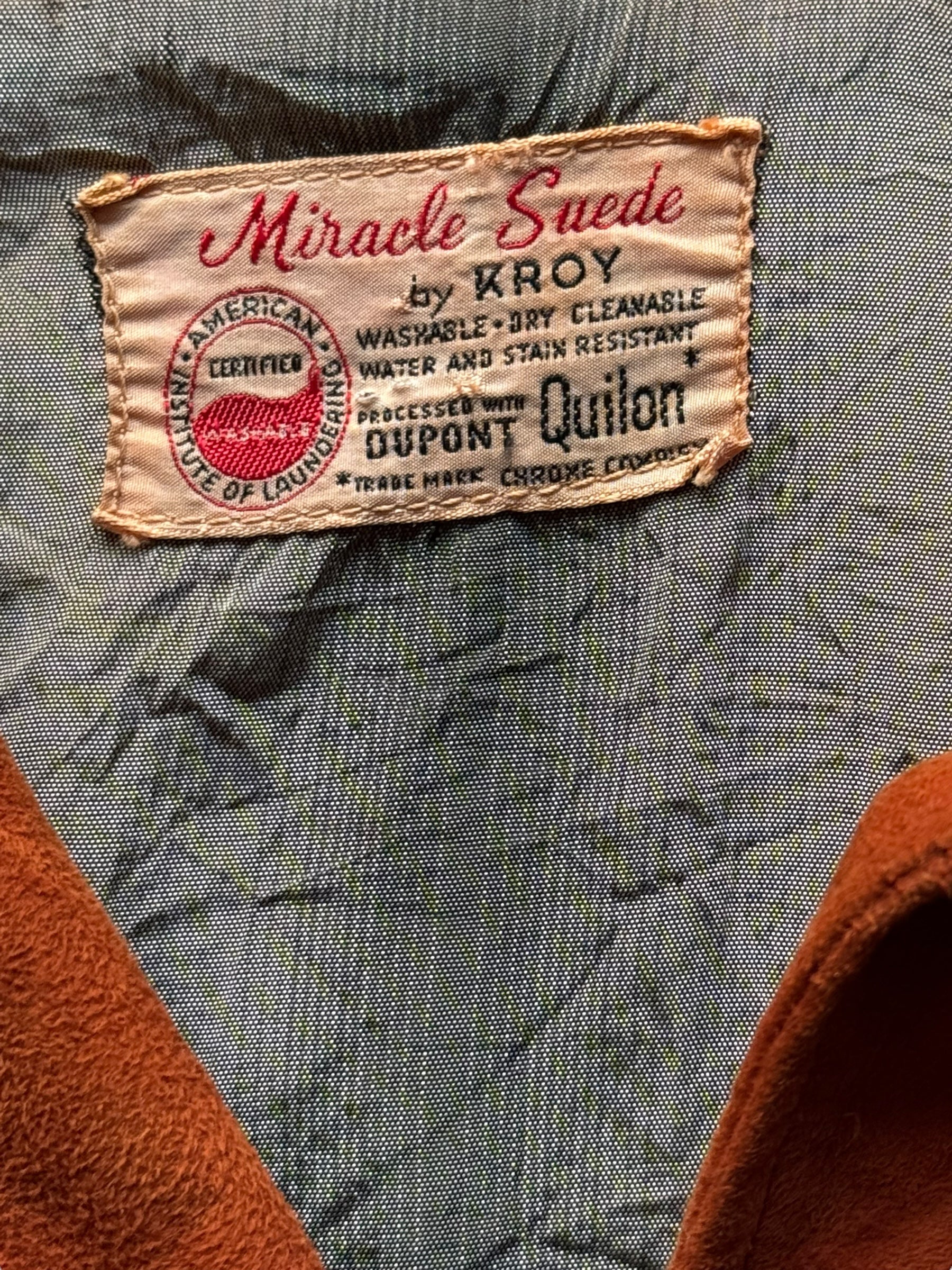 Tag of 1940s Miracle Suede Jacket M