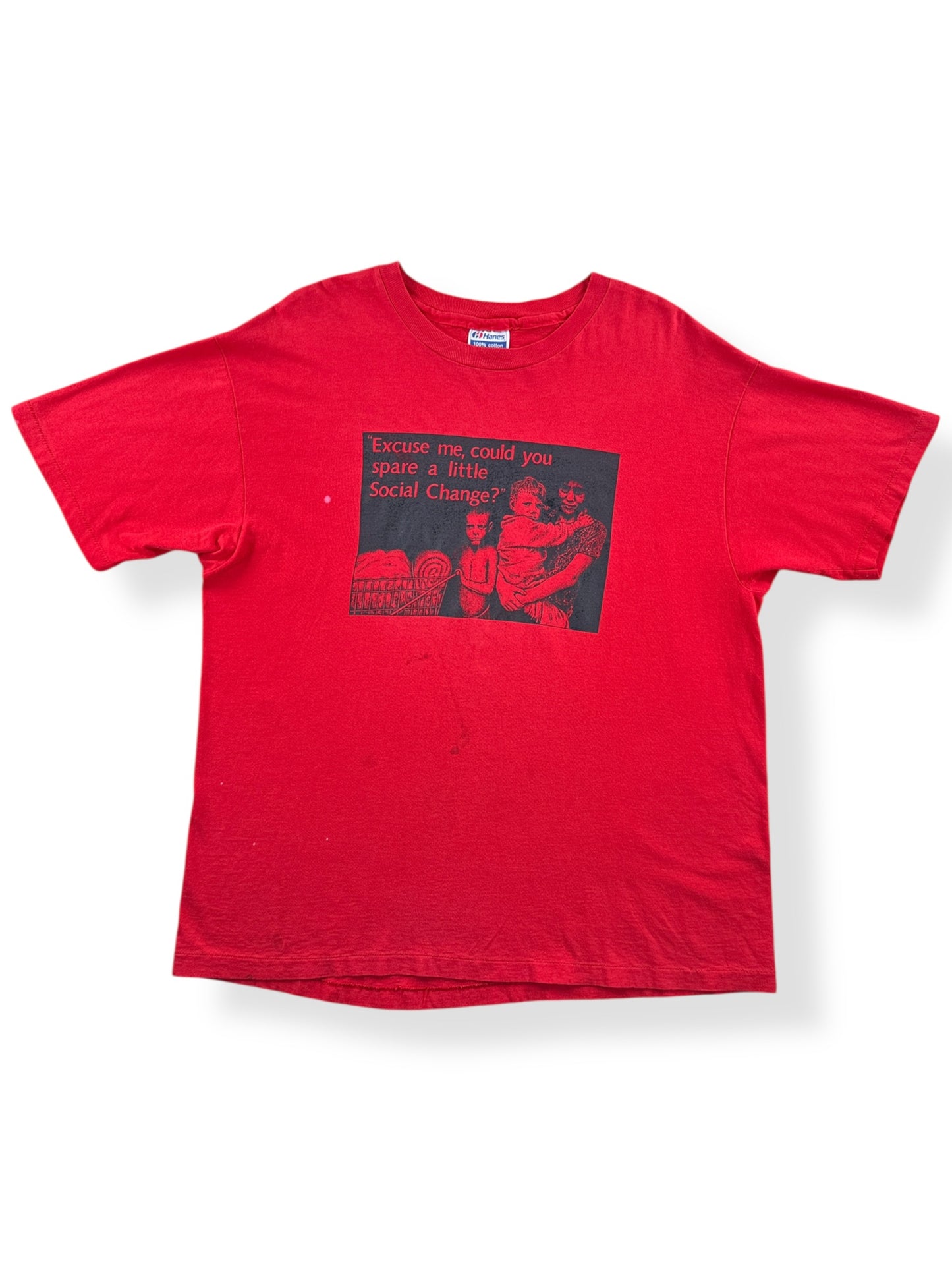 Front of Vintage Social Change Tee SZ XL (Fits L)