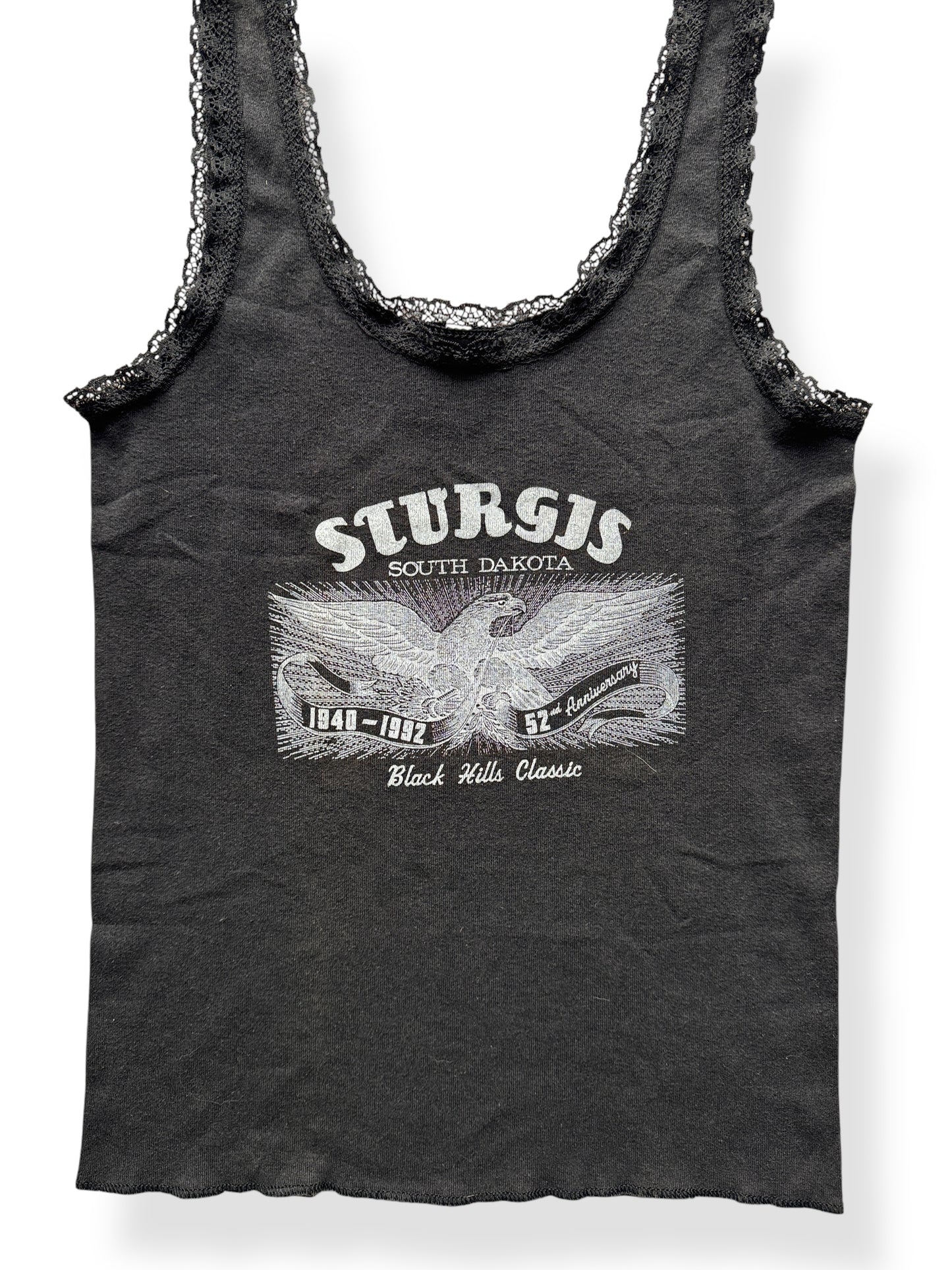 Front Graphic of Vintage Sturgis 1992 Ladies Tank Top SZ L