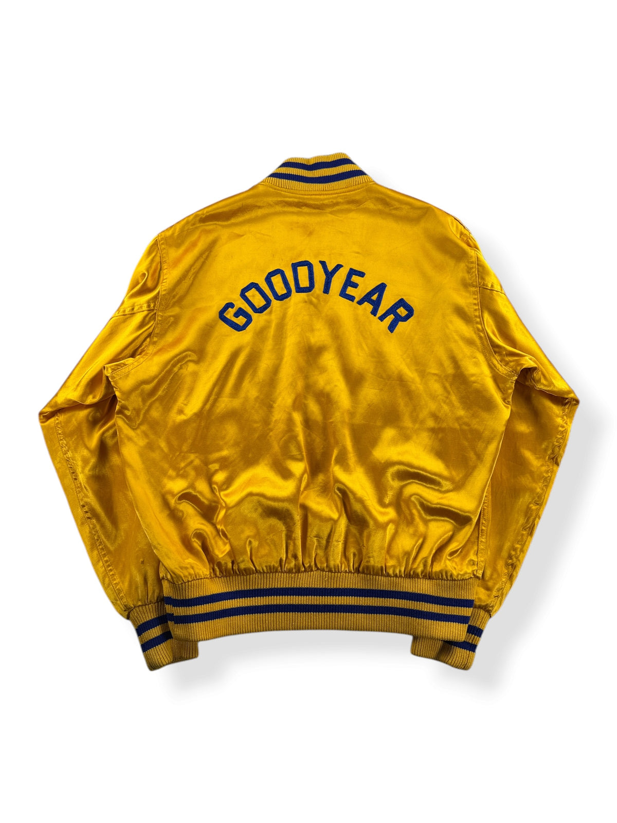 Back of Vintage 40s Goodyear Tires Satin Jacket SZ 42