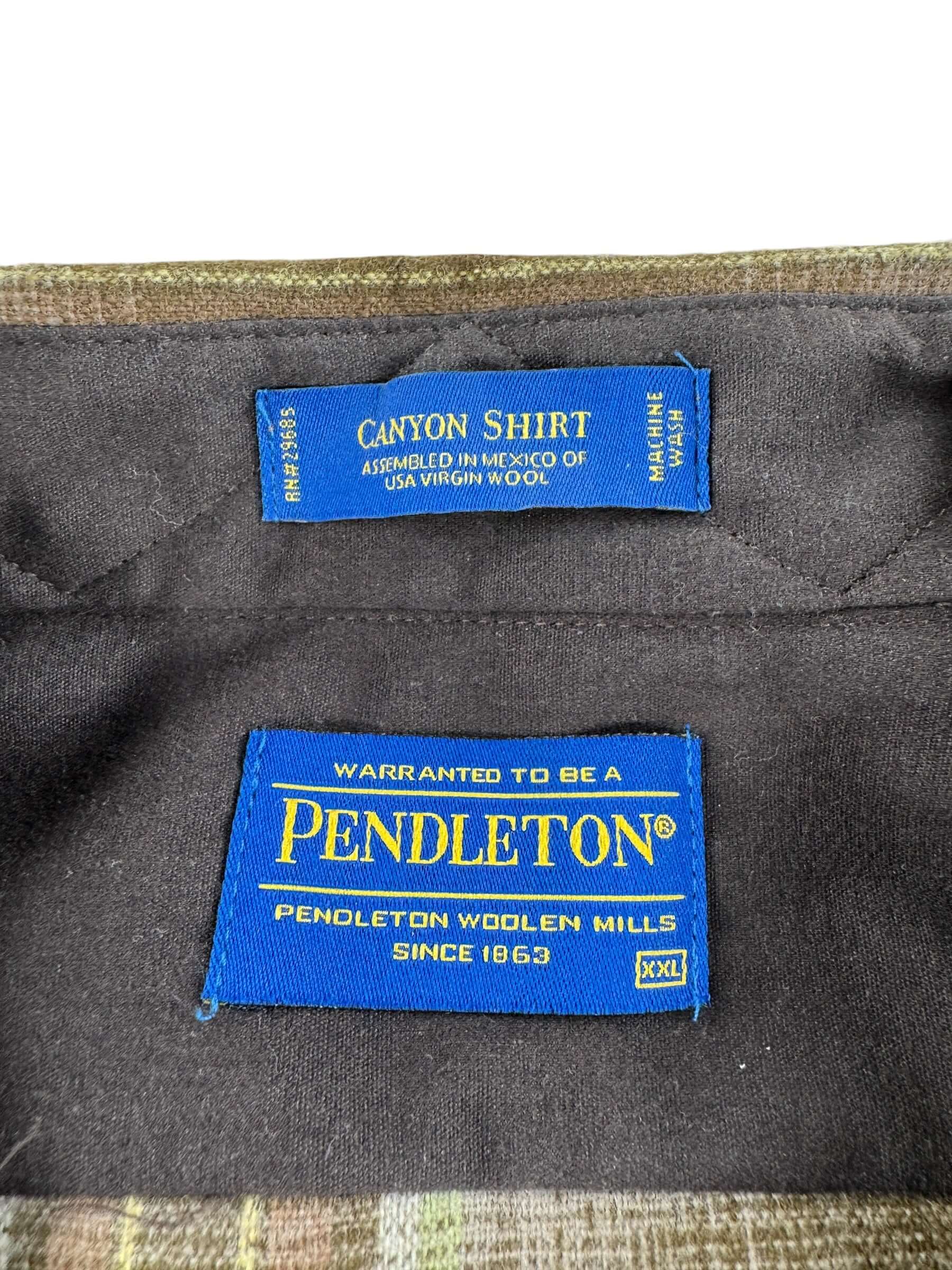 Tag on Pendleton Made in Mexico Canyon Shirt SZ XXL