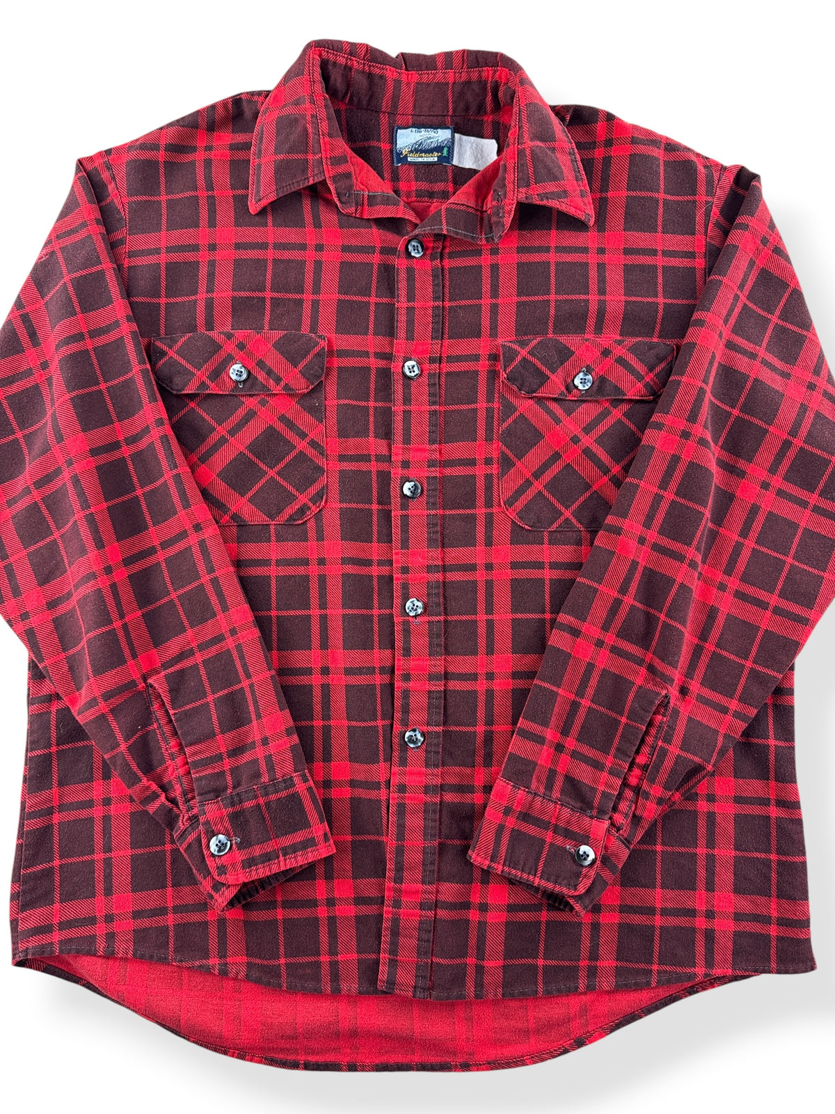 Close-up of Vintage 70's Fieldmaster Printed Cotton Flannel Shirt SZ L