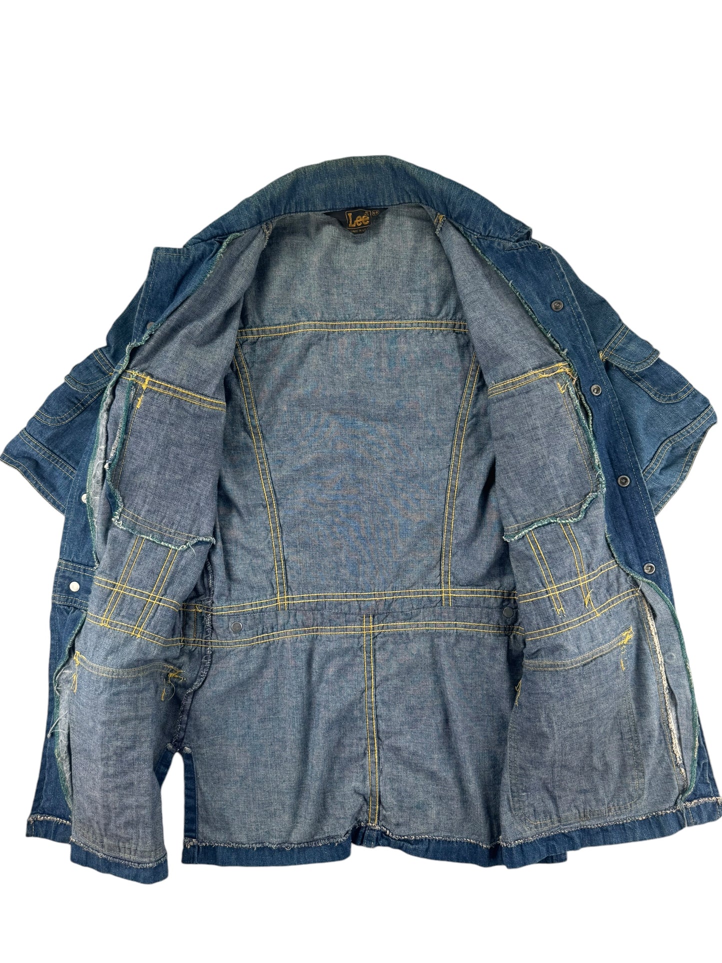 Open view of 1970s Lee Short Sleeve Denim Ladies Jacket M