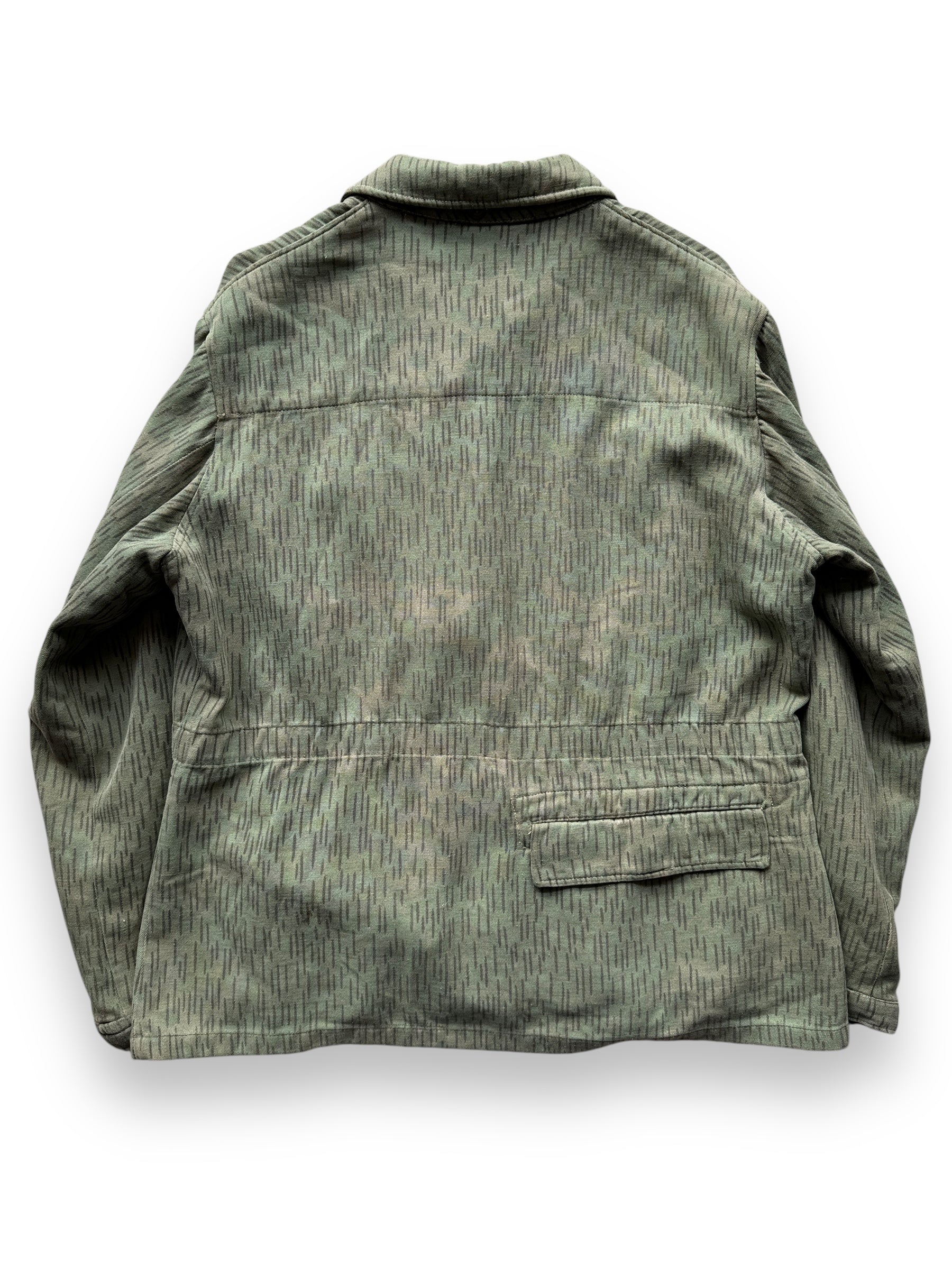 back of Vintage Slovakian Military Rain Camo Jacket SZ L