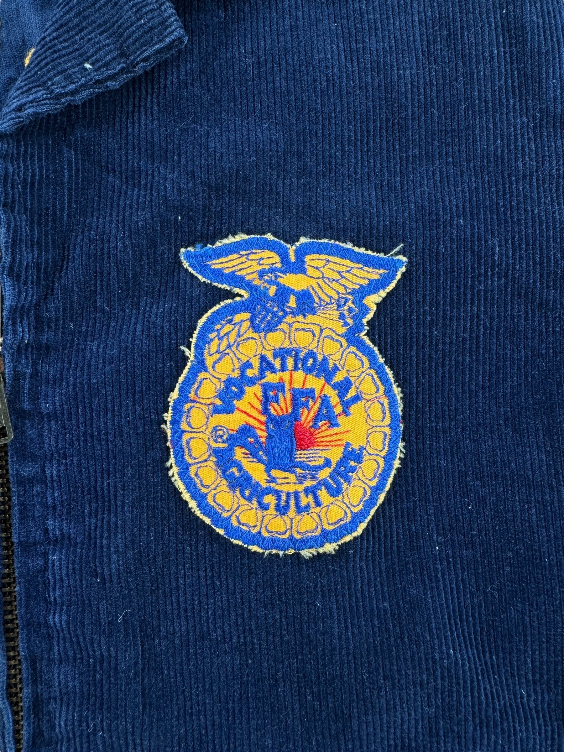 Patch on Vintage Elkhart Lake Wisconsin FFA Jacket SZ 38
