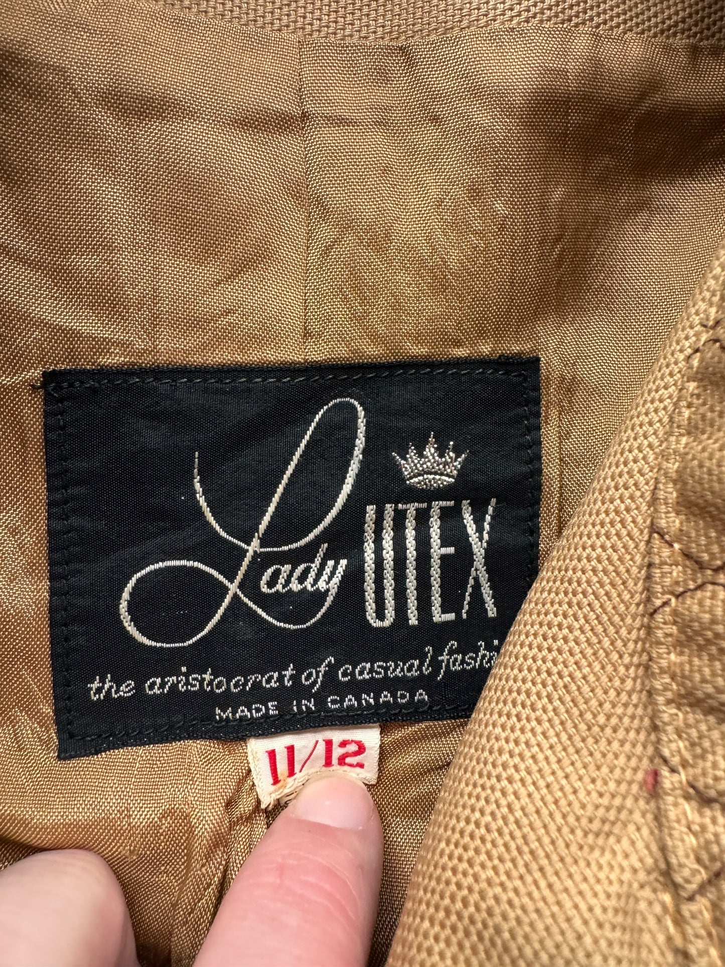 Tag of Vintage Ladies Utex Jacket SZ 11/12