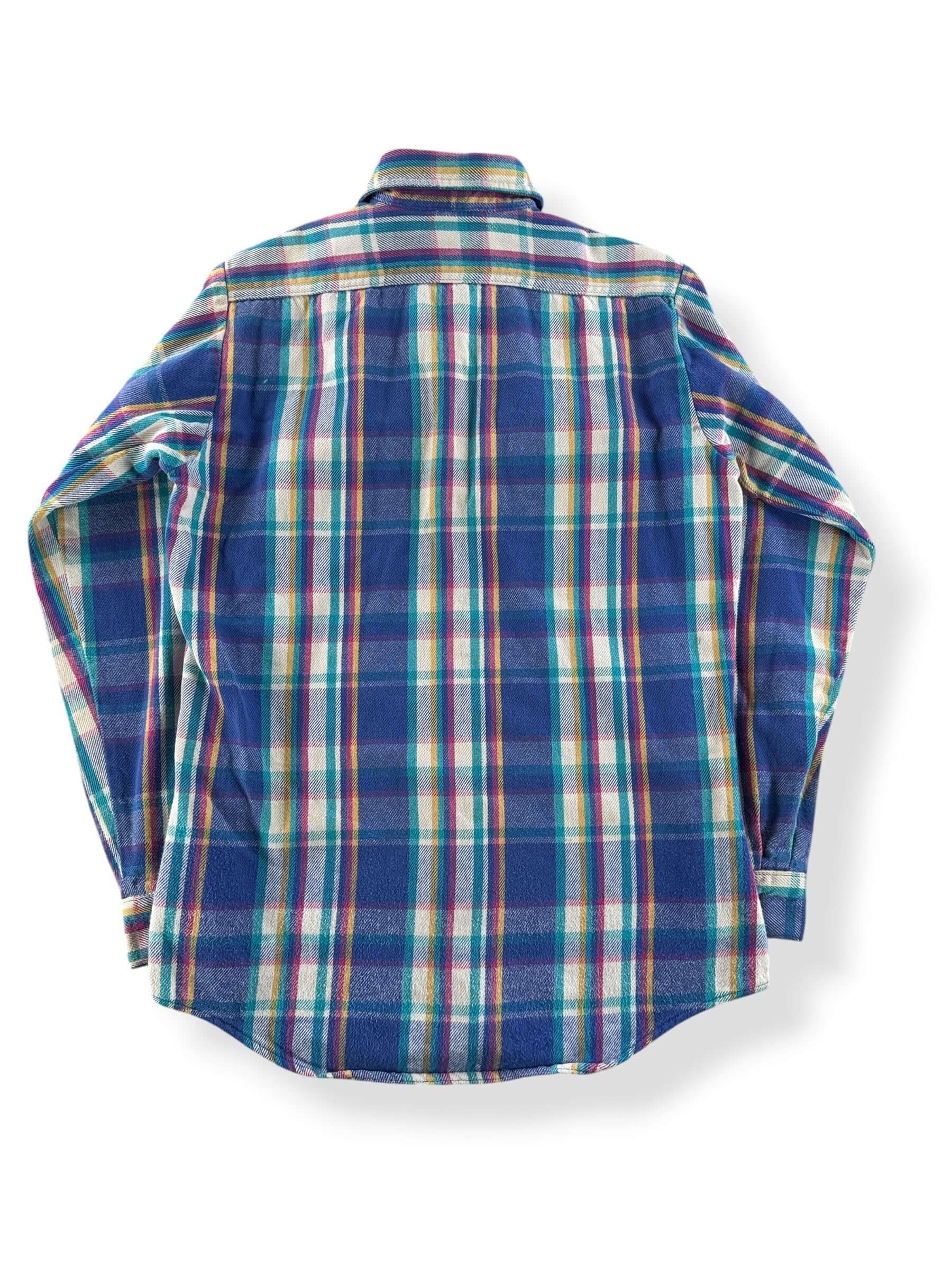 Back of Vintage 5 Brother Blue White Pink Plaid Flannel SZ M