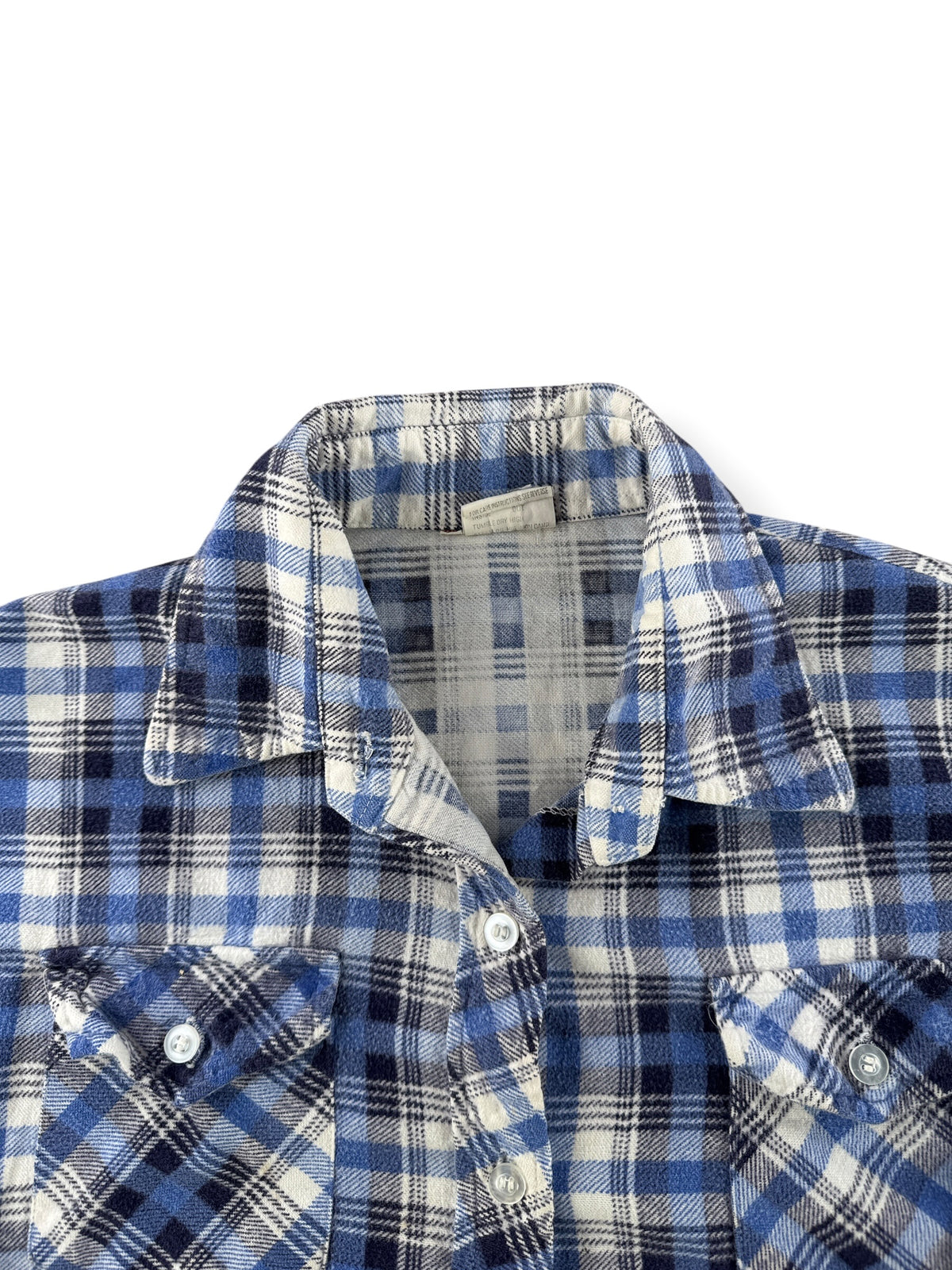 Collar on Vintage 70's Printed Cotton Flannel SZ S