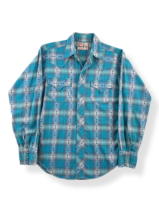 Front of Vintage Dan River Levis Western Wear Pearlsnap SZ XS