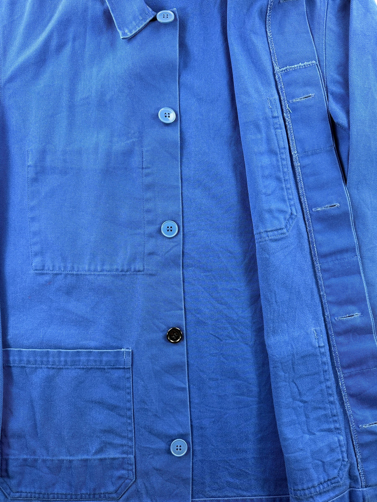 Buttons on Vintage Molinel French Chore Coat SZ S