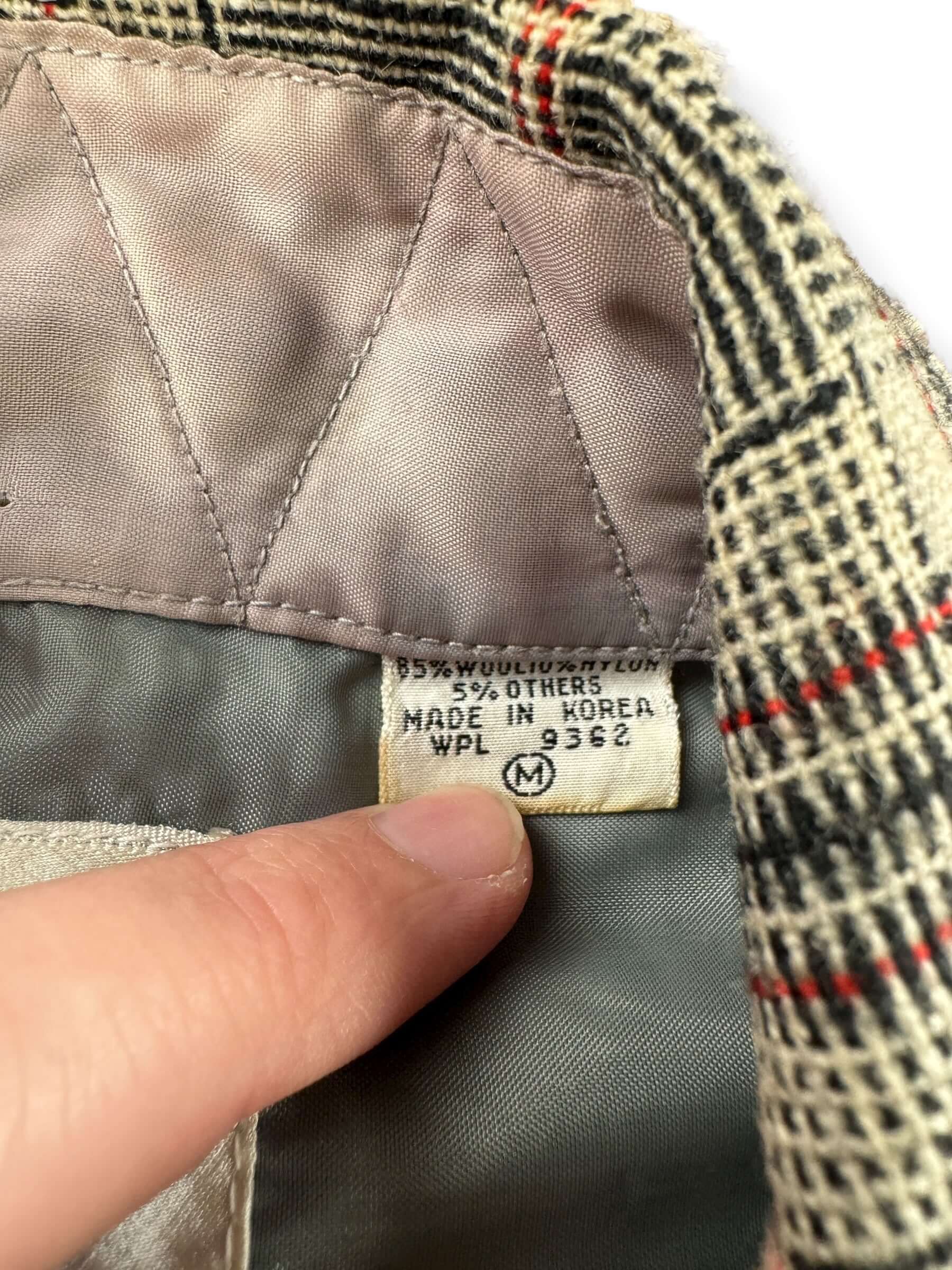 Label on Vintage Kentfield Wool Blend Loop Collar Flannel SZ M