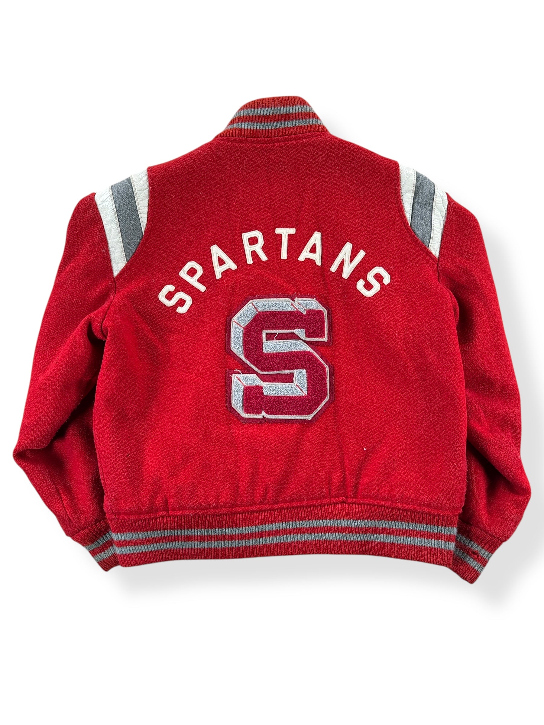 Back of Vintage Spartans Varsity Jacket SZ L
