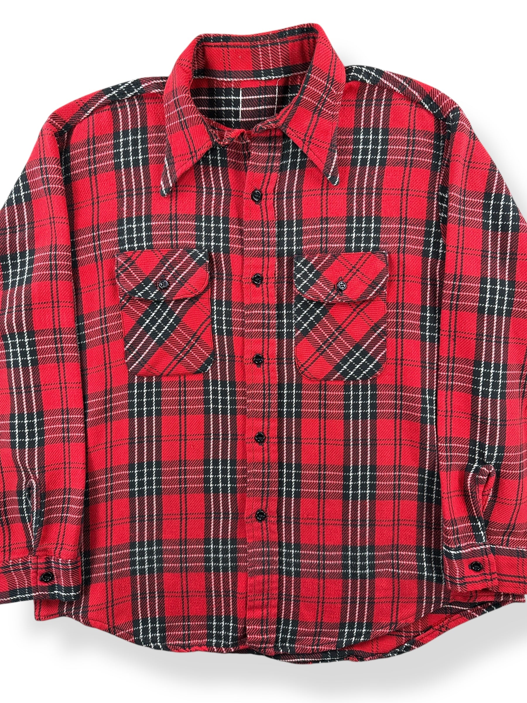 Front Close Up of Vintage Cotton Flannel SZ XL