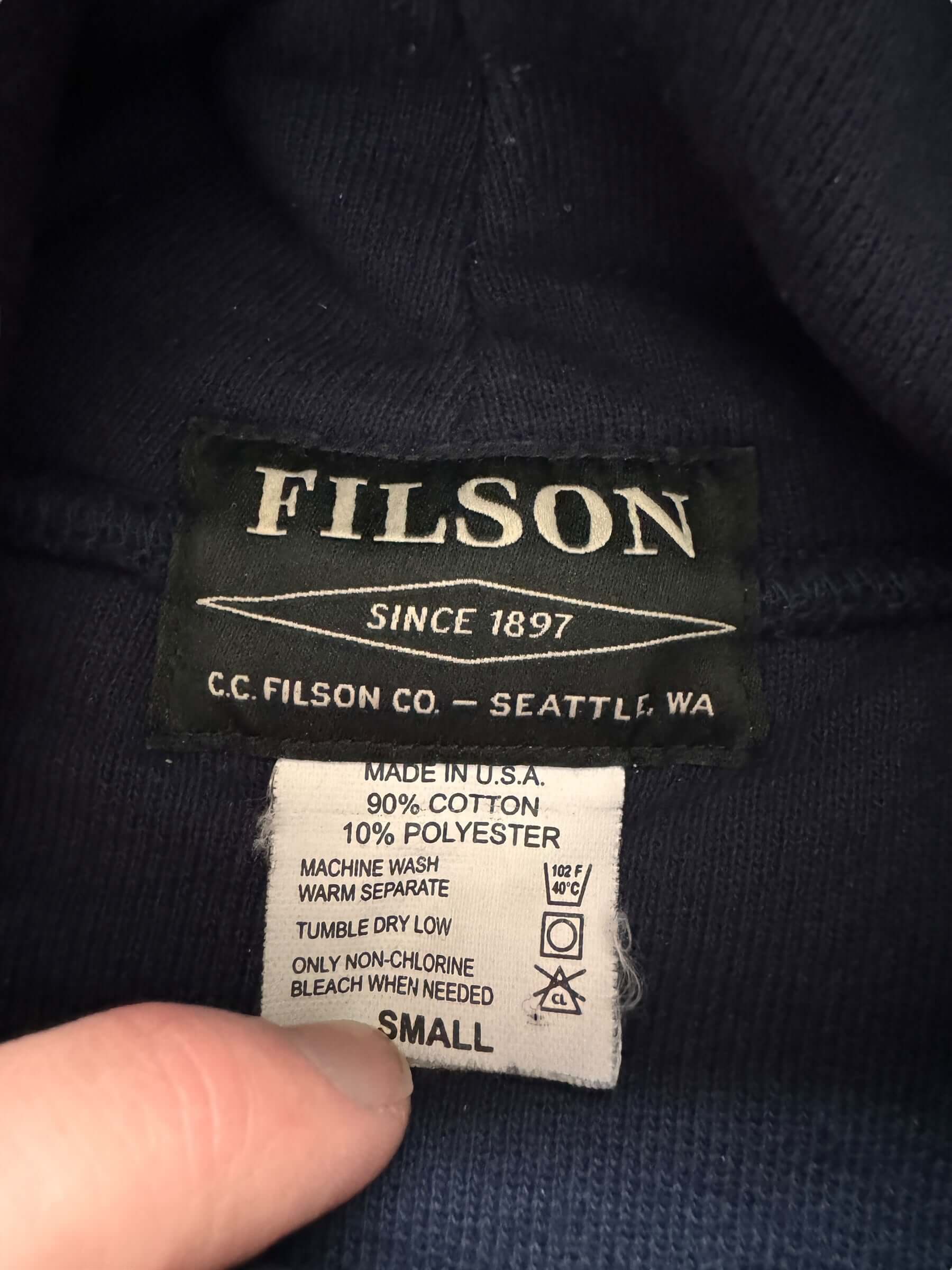 Tag on Filson Trawler Hoodie SZ S