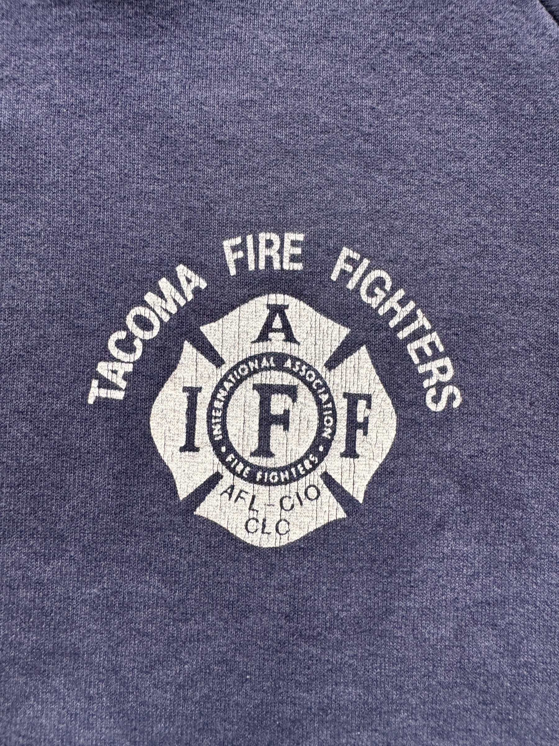 Front Graphic of Vintage Tacoma Fire Department Crewneck SZ L