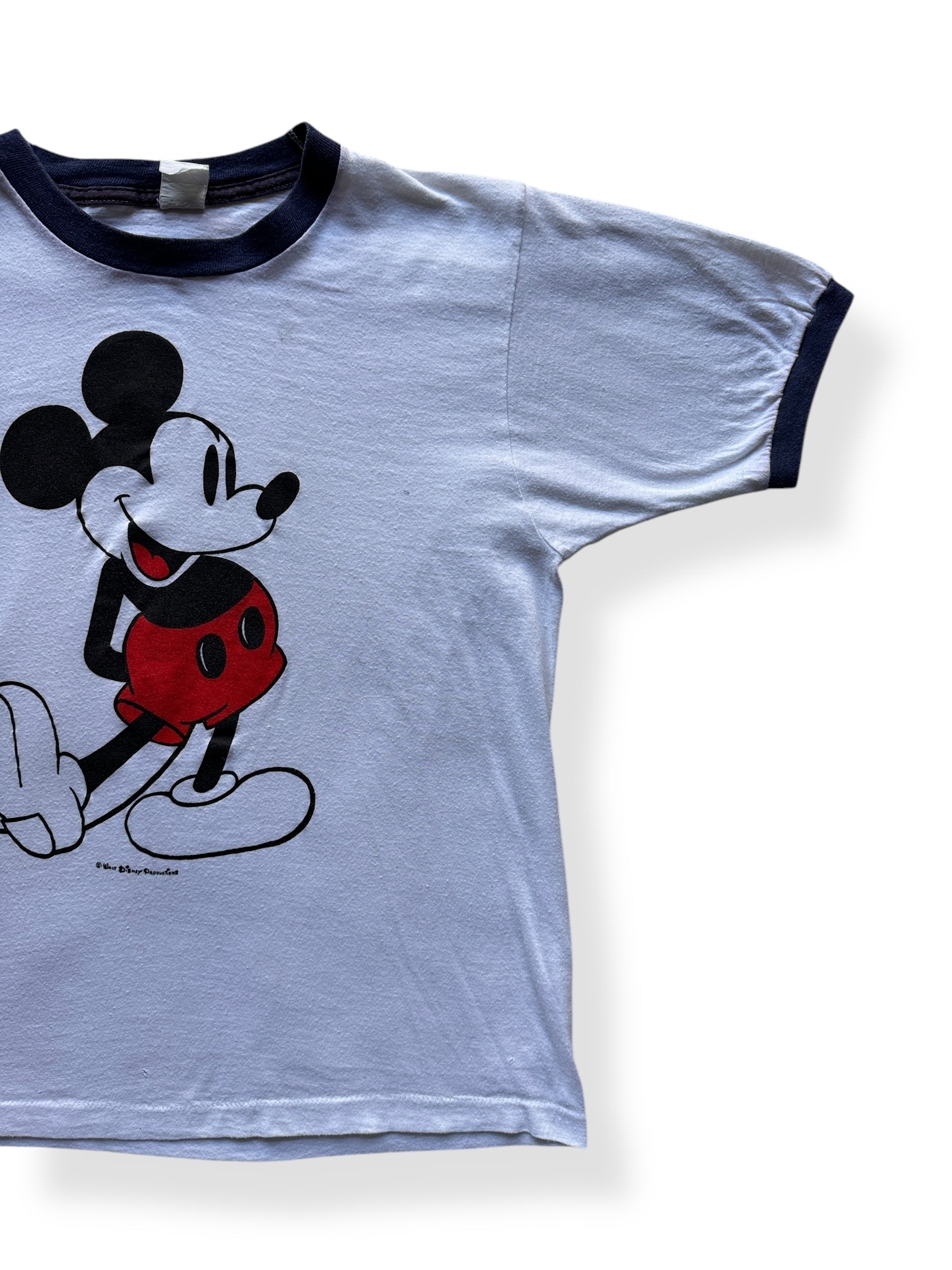 Front Left of Vintage Mickey Mouse Ringer Tee SZ L