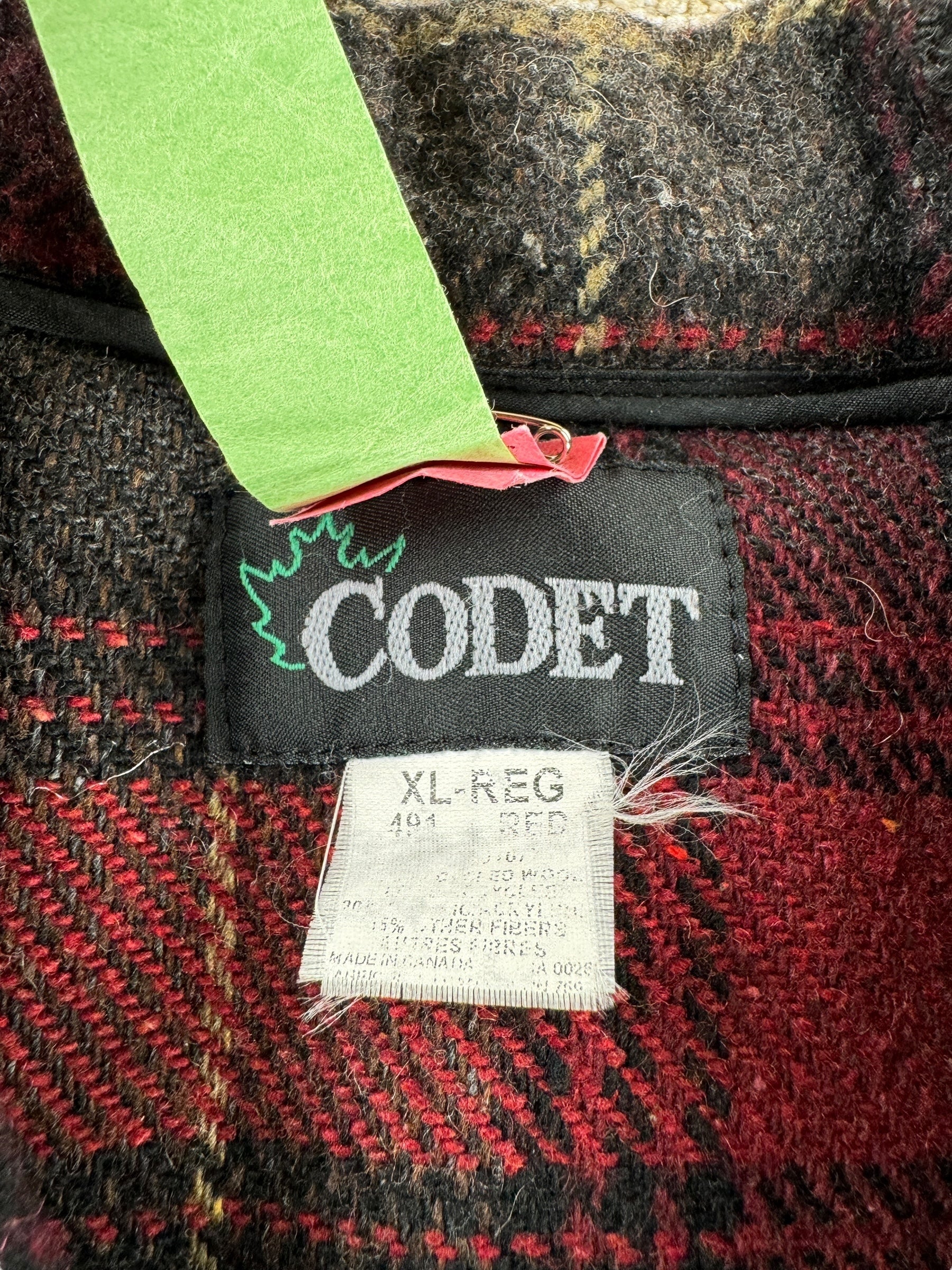 Label on Vintage Codet Wool Jacket SZ XL