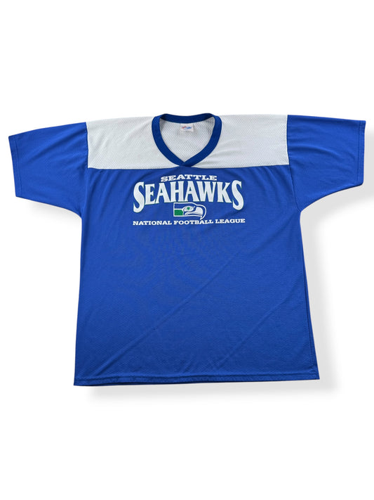 Front of Vintage Seahawks Polyester Jersey SZ XL