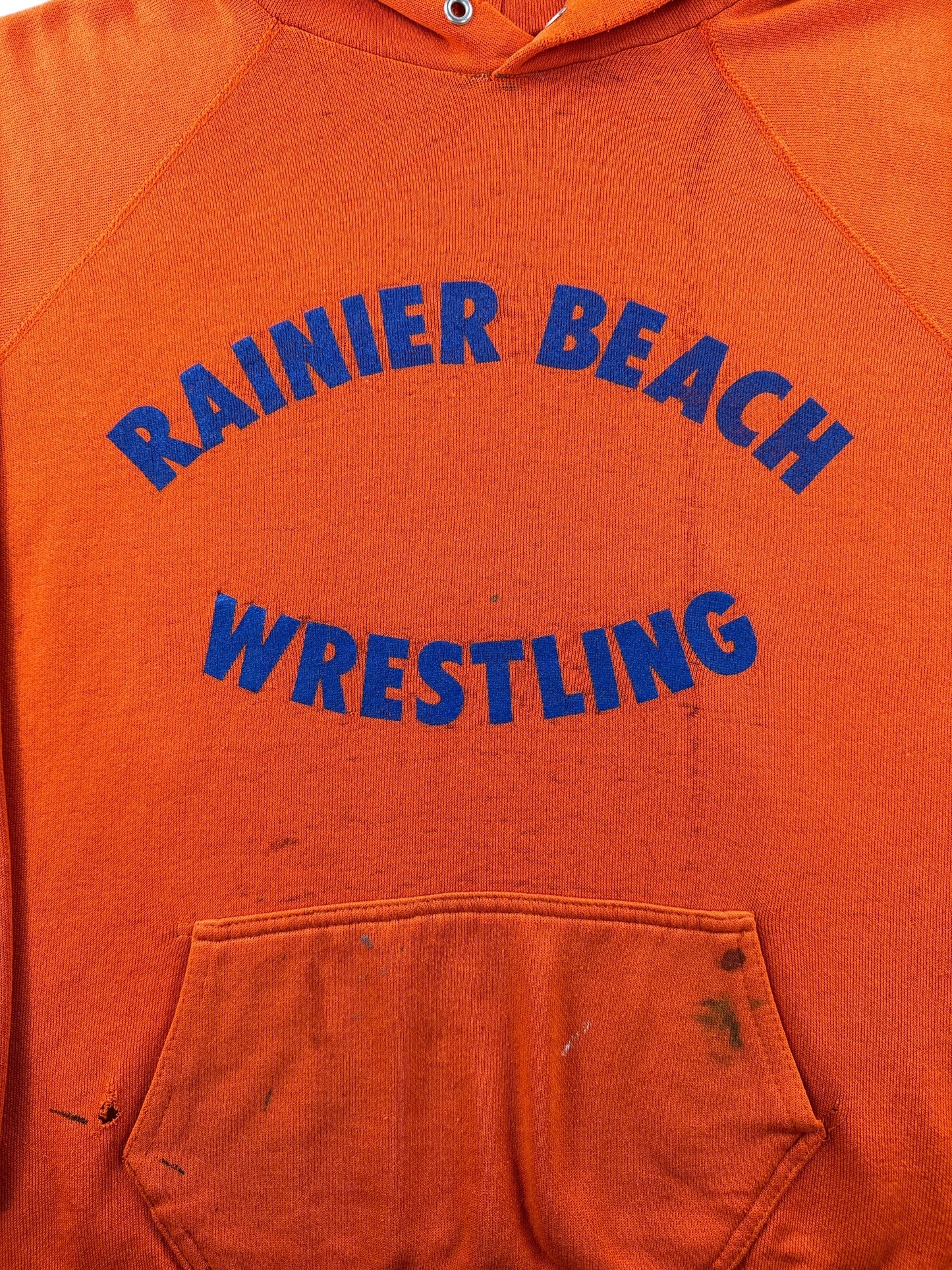 Graphic of Vintage Rainier Beach Wrestling Thrashed Hoodie SZ XL