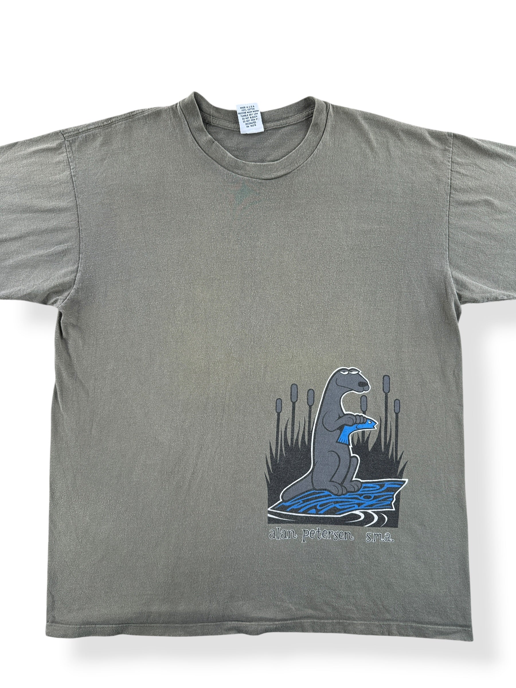 Front Close Up of Vintage Santa Cruz Alan Peterson Santa Monica Airlines Tee SZ XL