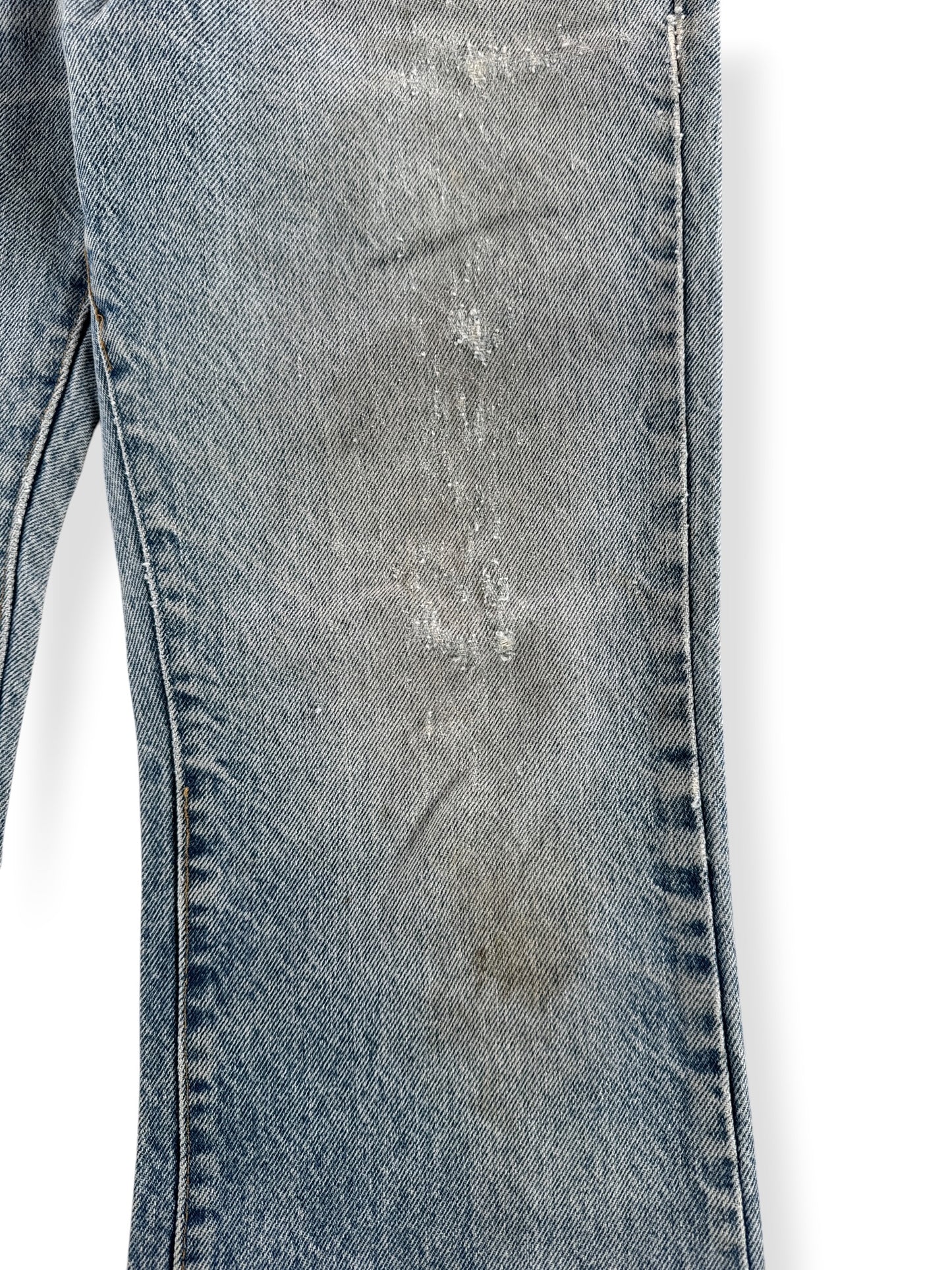 Wear on Vintage 70s Talon Zip Levis 517 Jeans W32