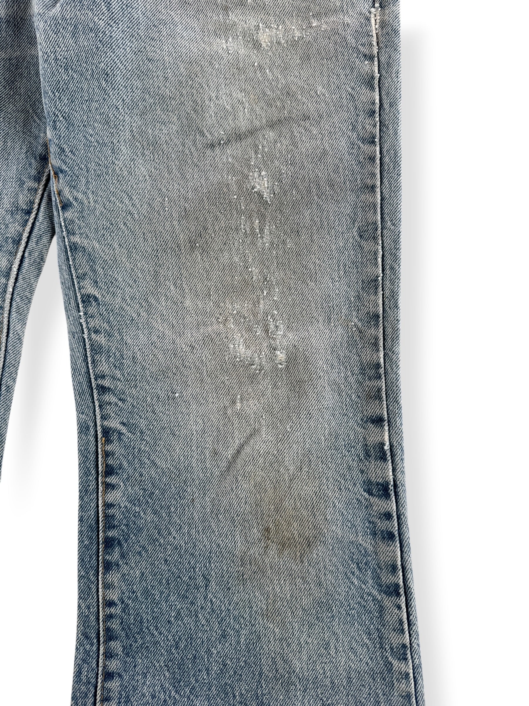 Wear on Vintage 70s Talon Zip Levis 517 Jeans W32