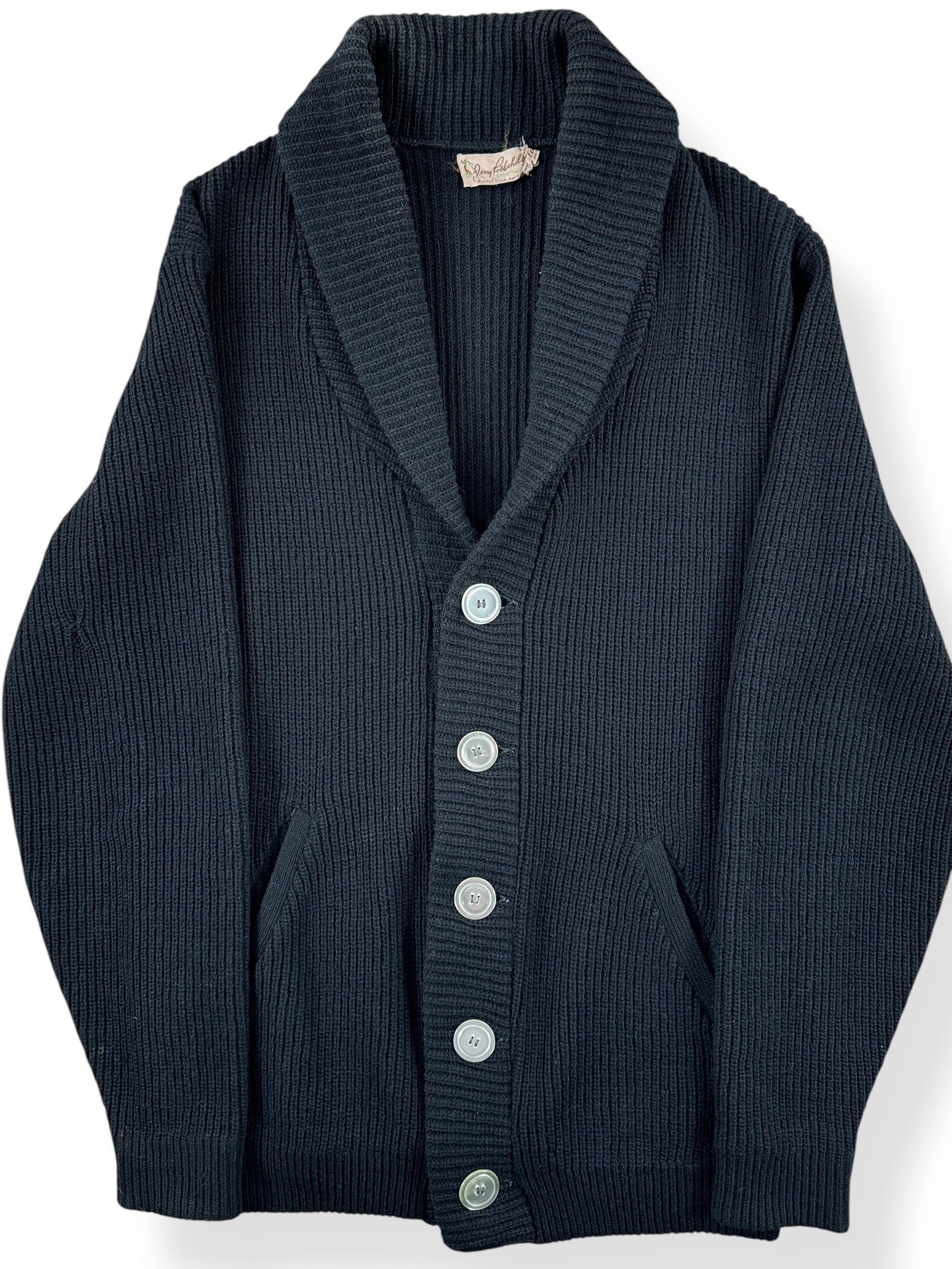 Front Close Up of Vintage 60s Era Jerry Rothschild Sportswear Cardigan SZ M