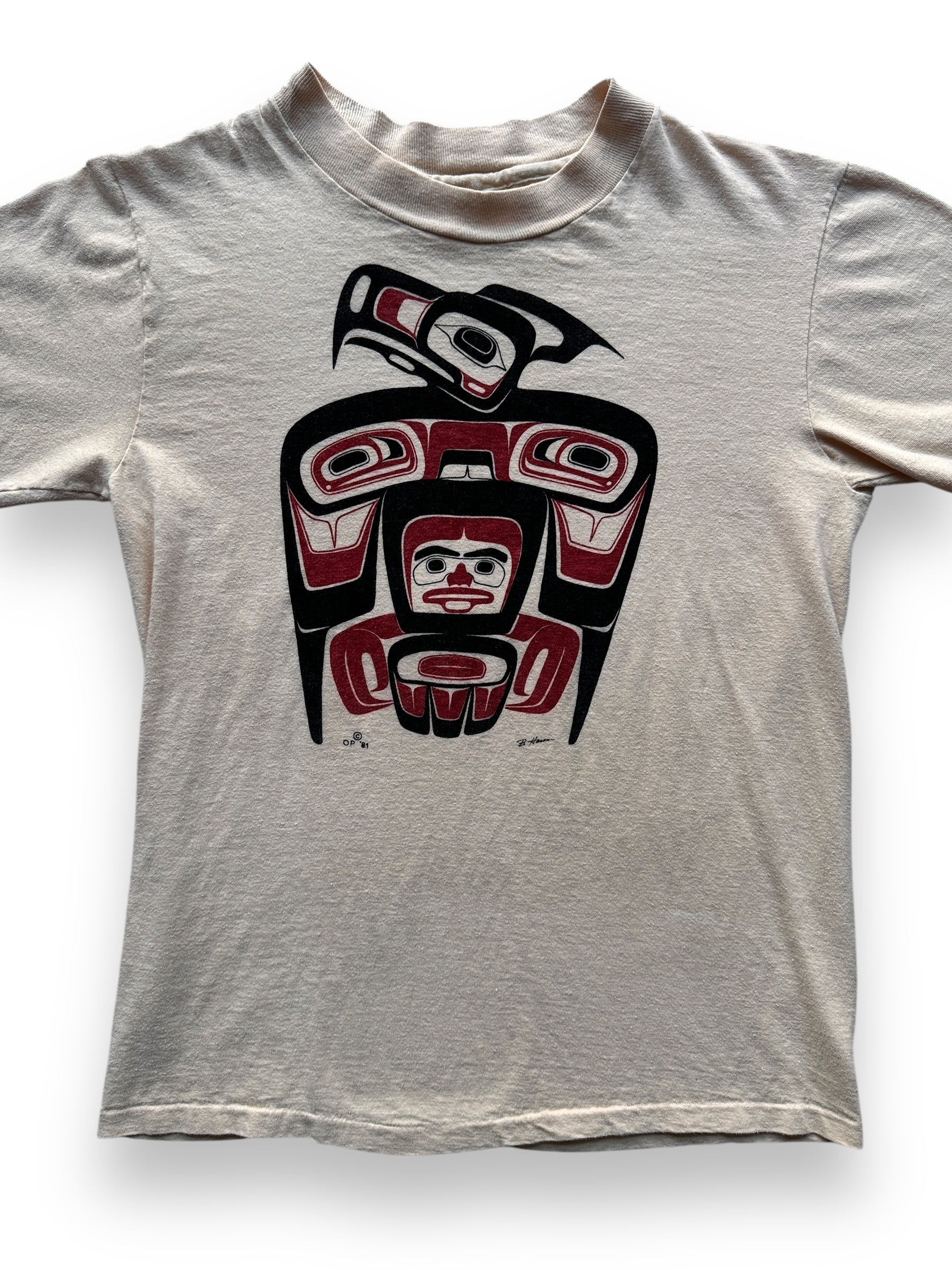 front close up of Vintage Coast Salish Art Tee SZ M