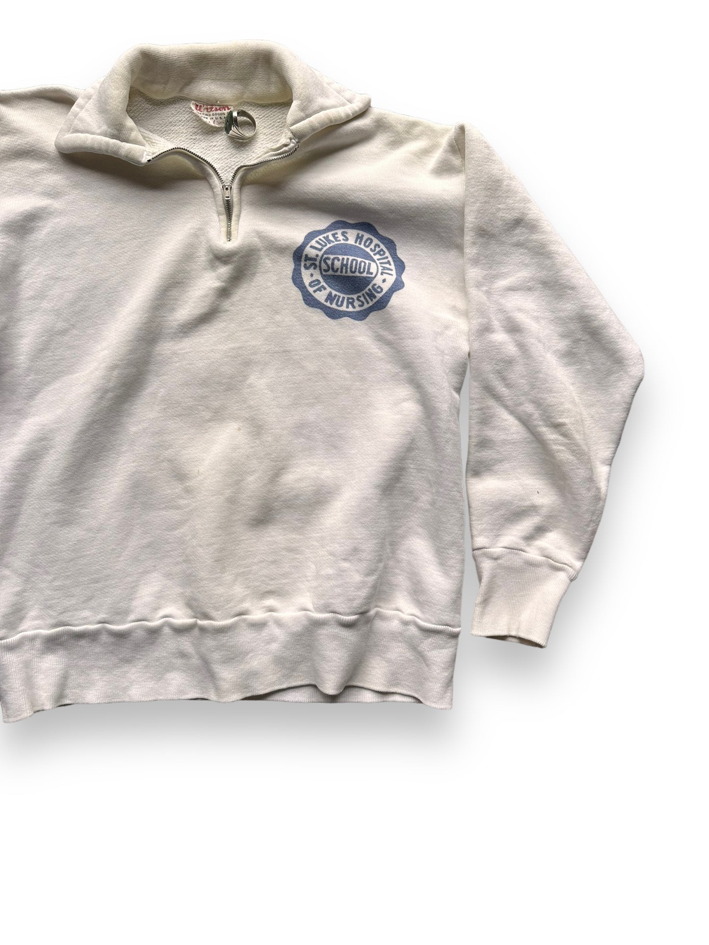 Front Left View of Vintage Wilson Sportswear Sweatshirt SZ M | Vintage Sweatshirt Seattle | Barn Owl Vintage Seattle