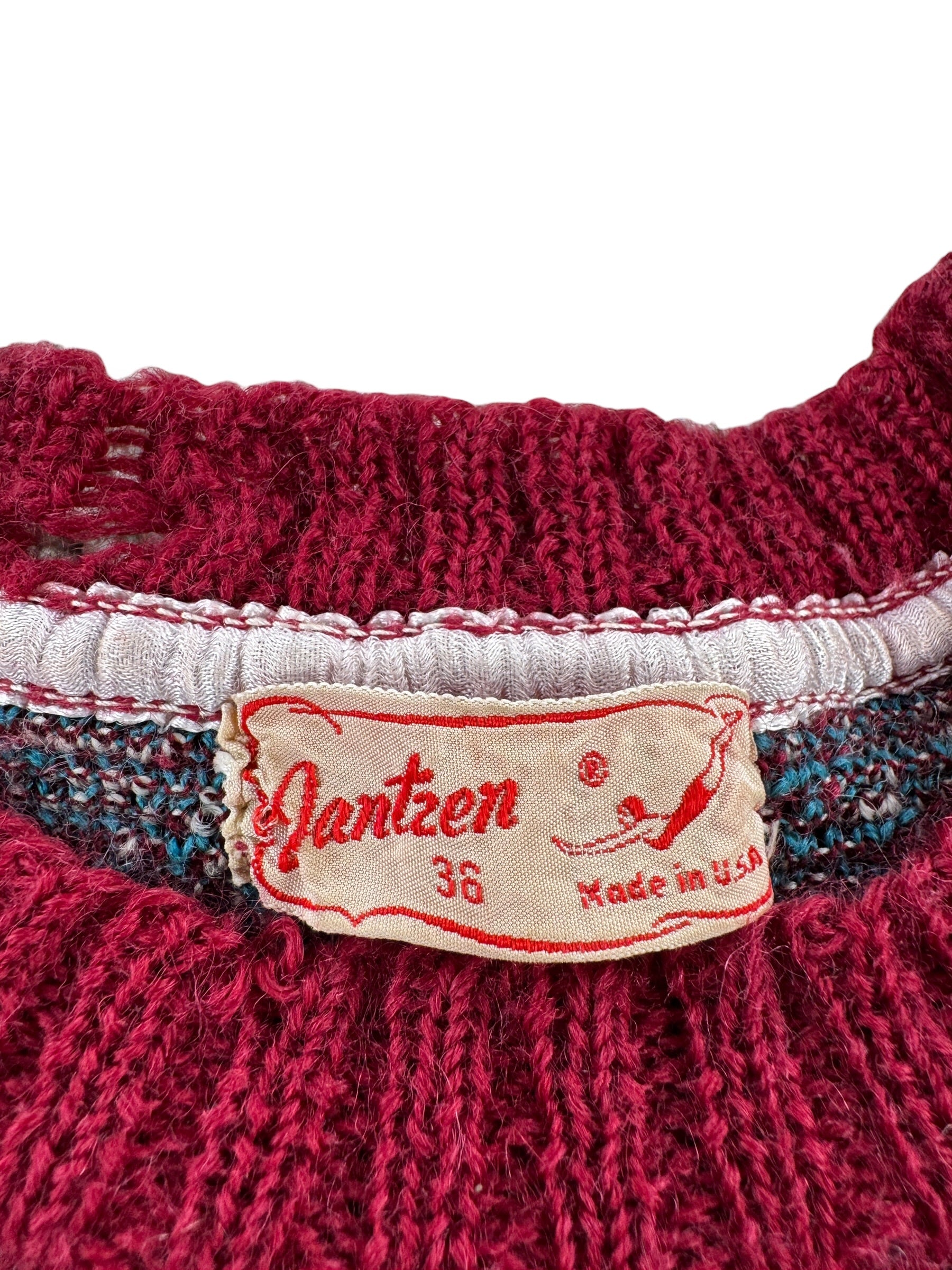 Tag on Vintage 40s Jantzen Sweater SZ 36 (Fits XS) AS IS