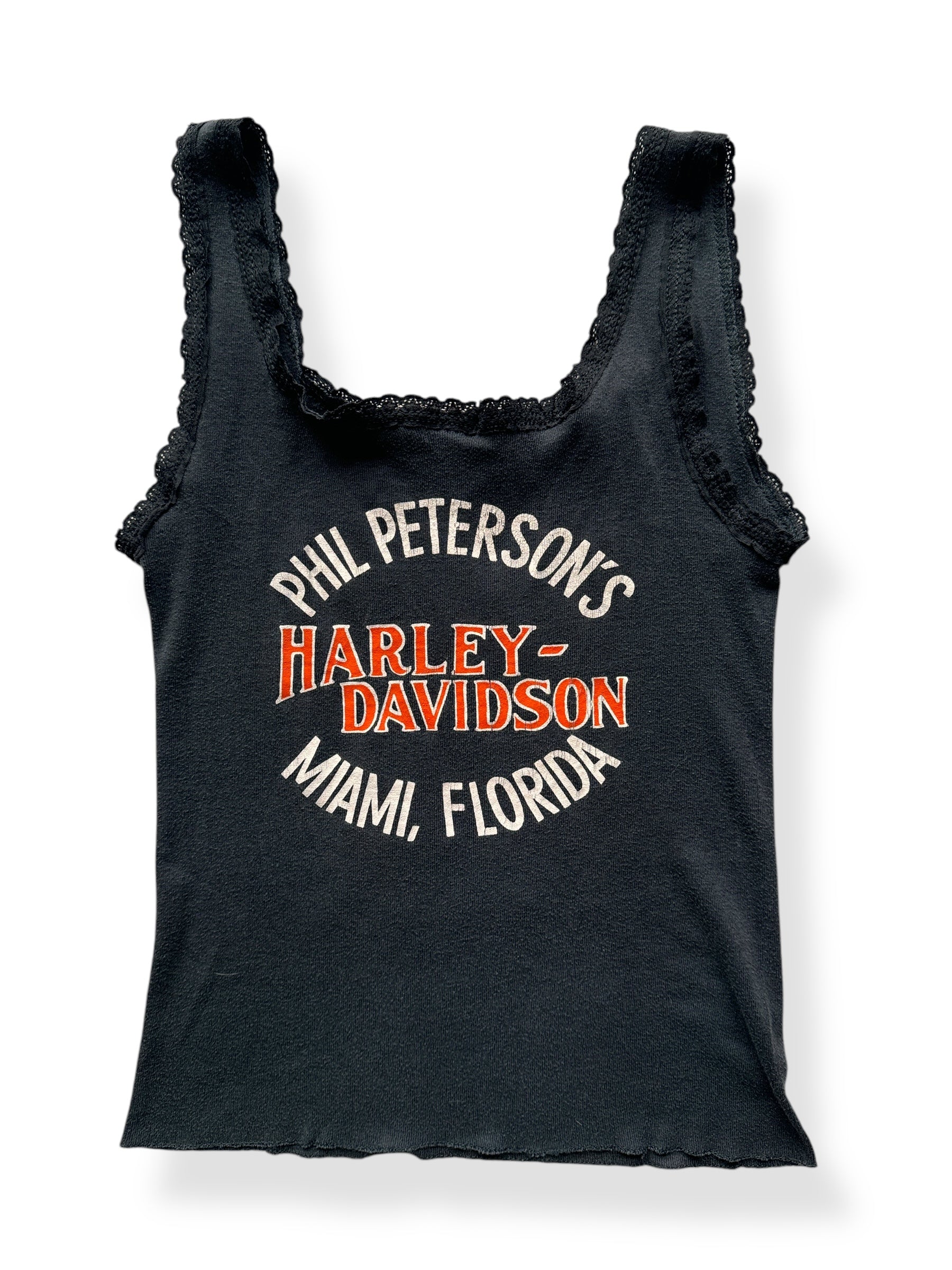 Back of Vintage Ladies Phil Peterson Harley Davidson Tank Top SZ L