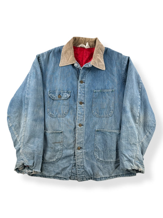 Front of Vintage Key Imperial Quilted Denim Chore Coat SZ XL