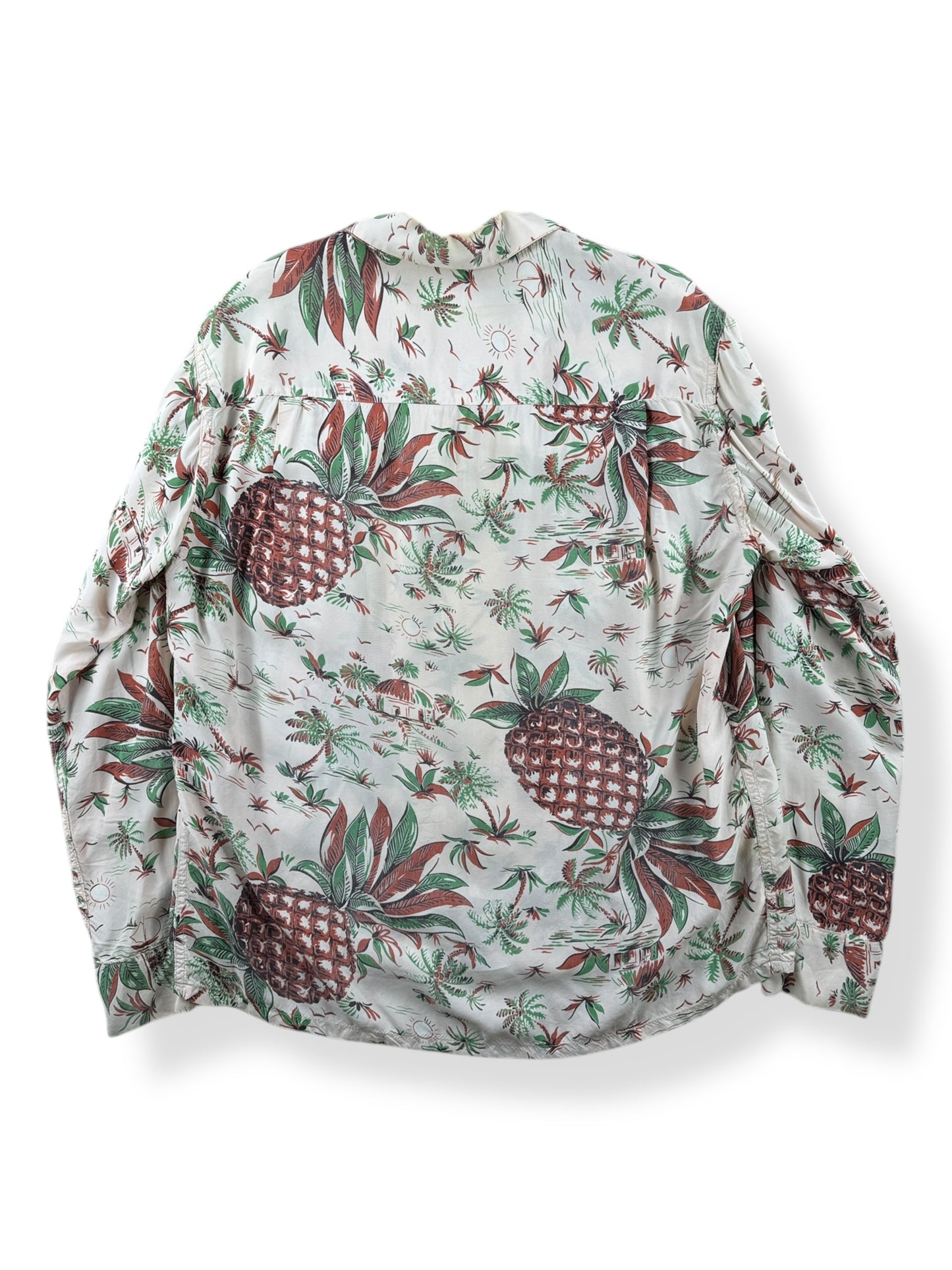 Back of Vintage Made in California Long Sleeve Aloha Shirt SZ M