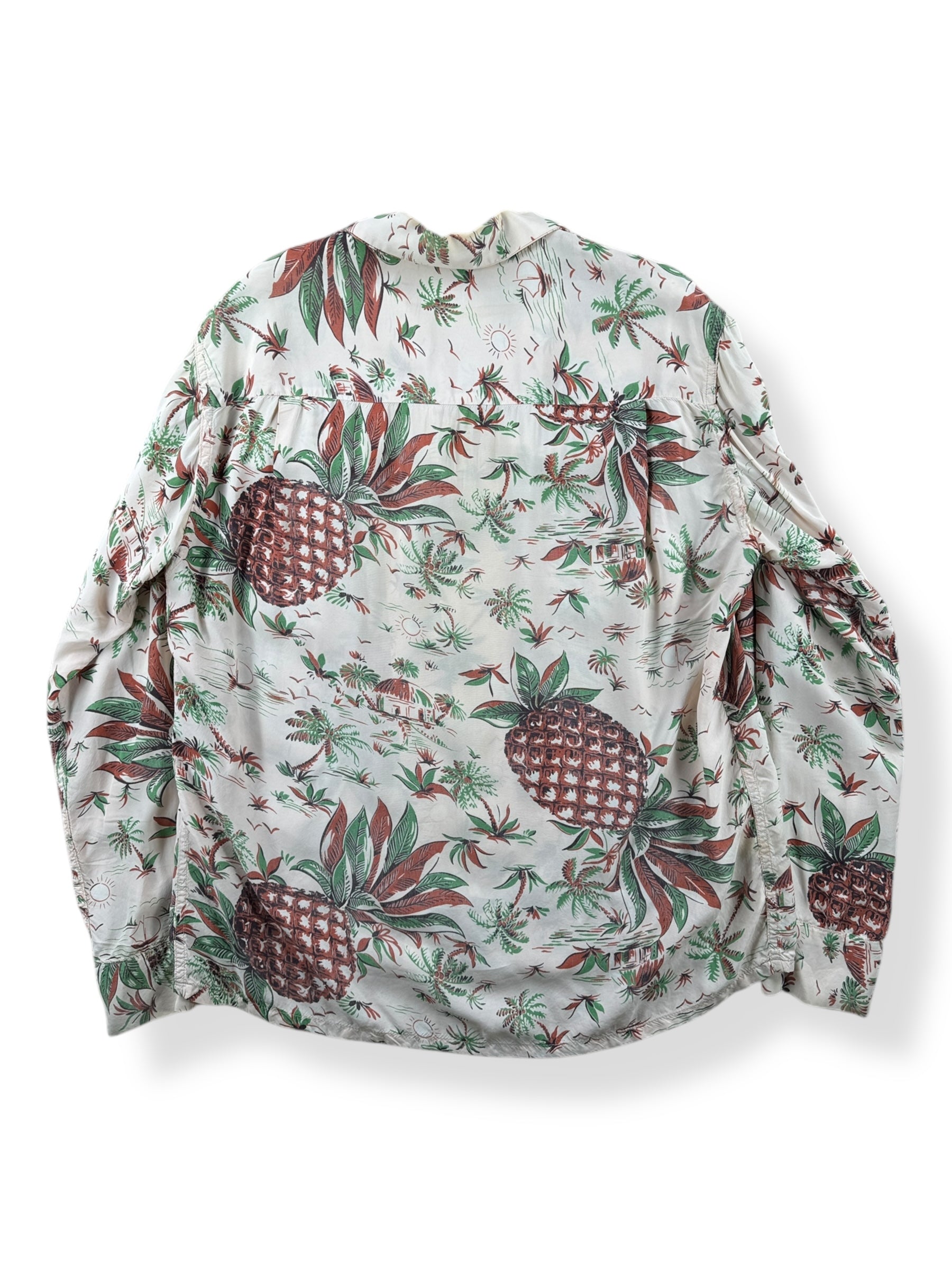 Back of Vintage Made in California Long Sleeve Aloha Shirt SZ M