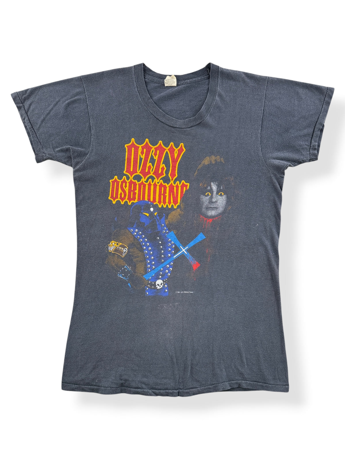 Front of Vintage '82 Ozzy Osbourne Diary of a Madman Executioner Tee SZ L (Fits S)
