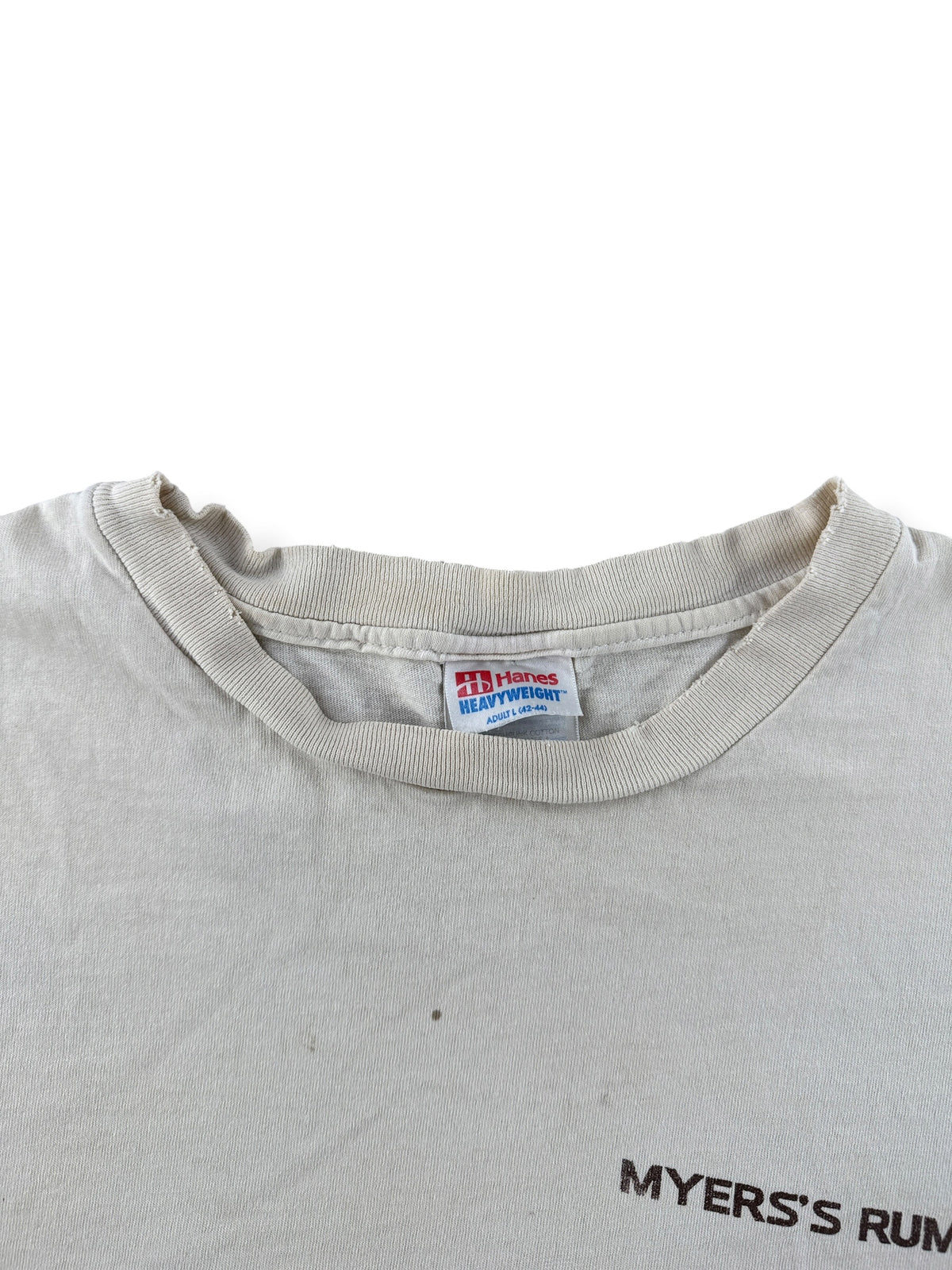 Collar on Vintage Distressed Myer's Rum Tee SZ L