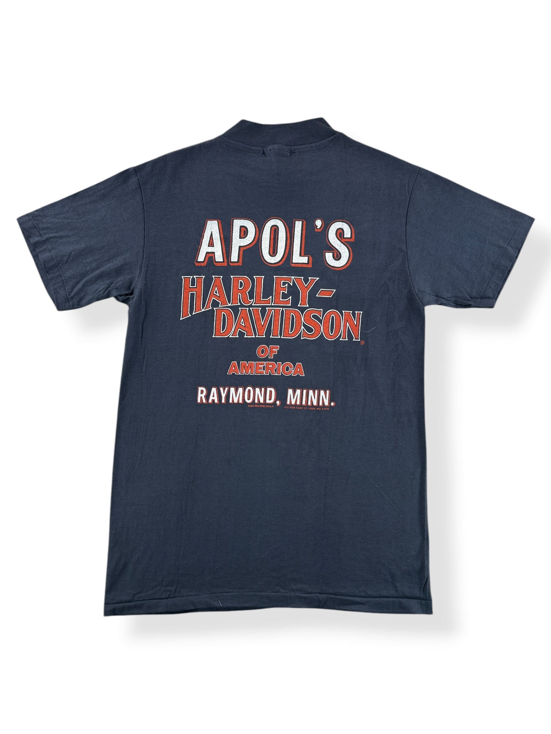 Back of Vintage Apol's Harley Davidson Raymond MN Tee SZ M (Fits S)