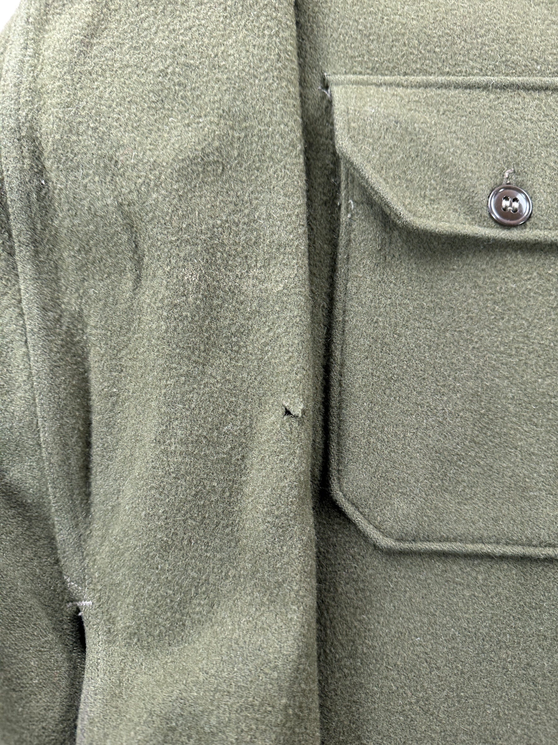 Hole on Sleeve of Vintage Customized Korean War Wool Top SZ L