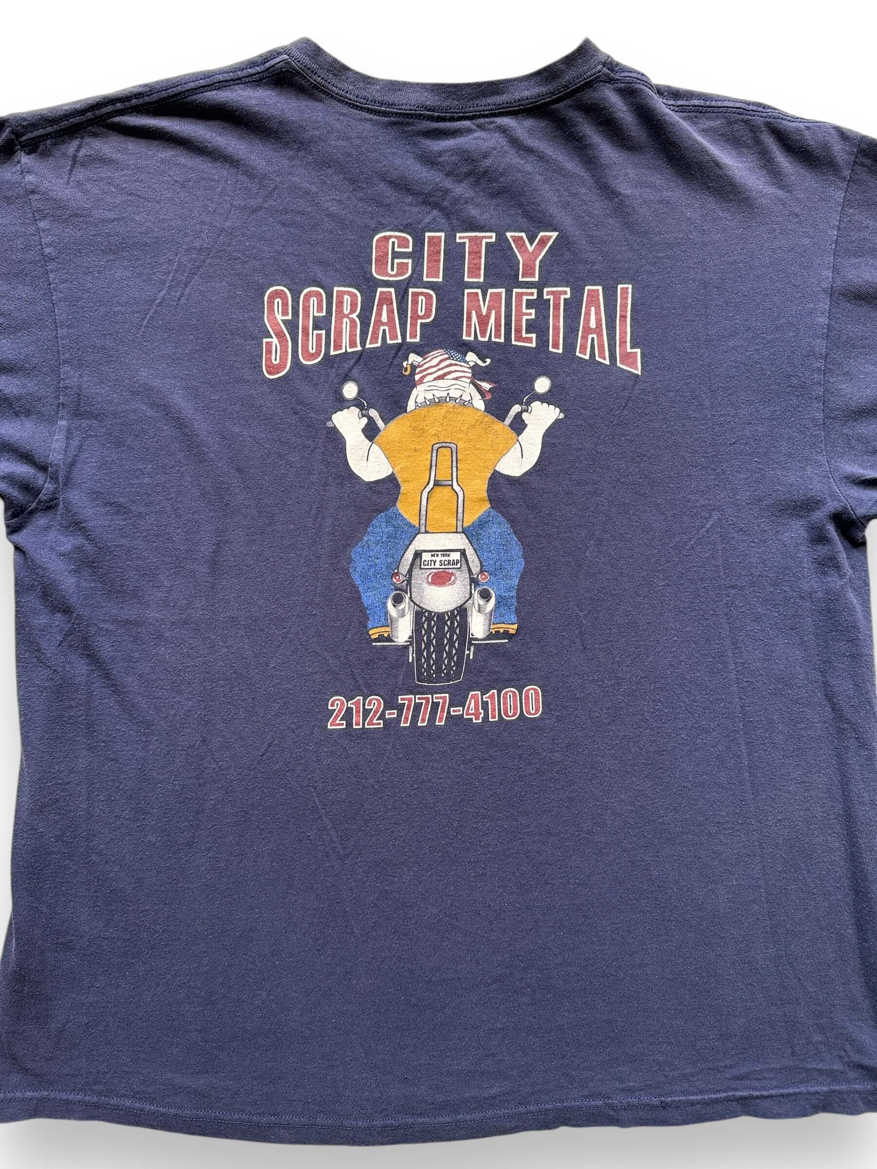 back close up of Vintage City Scrap Metal Tee SZ XL