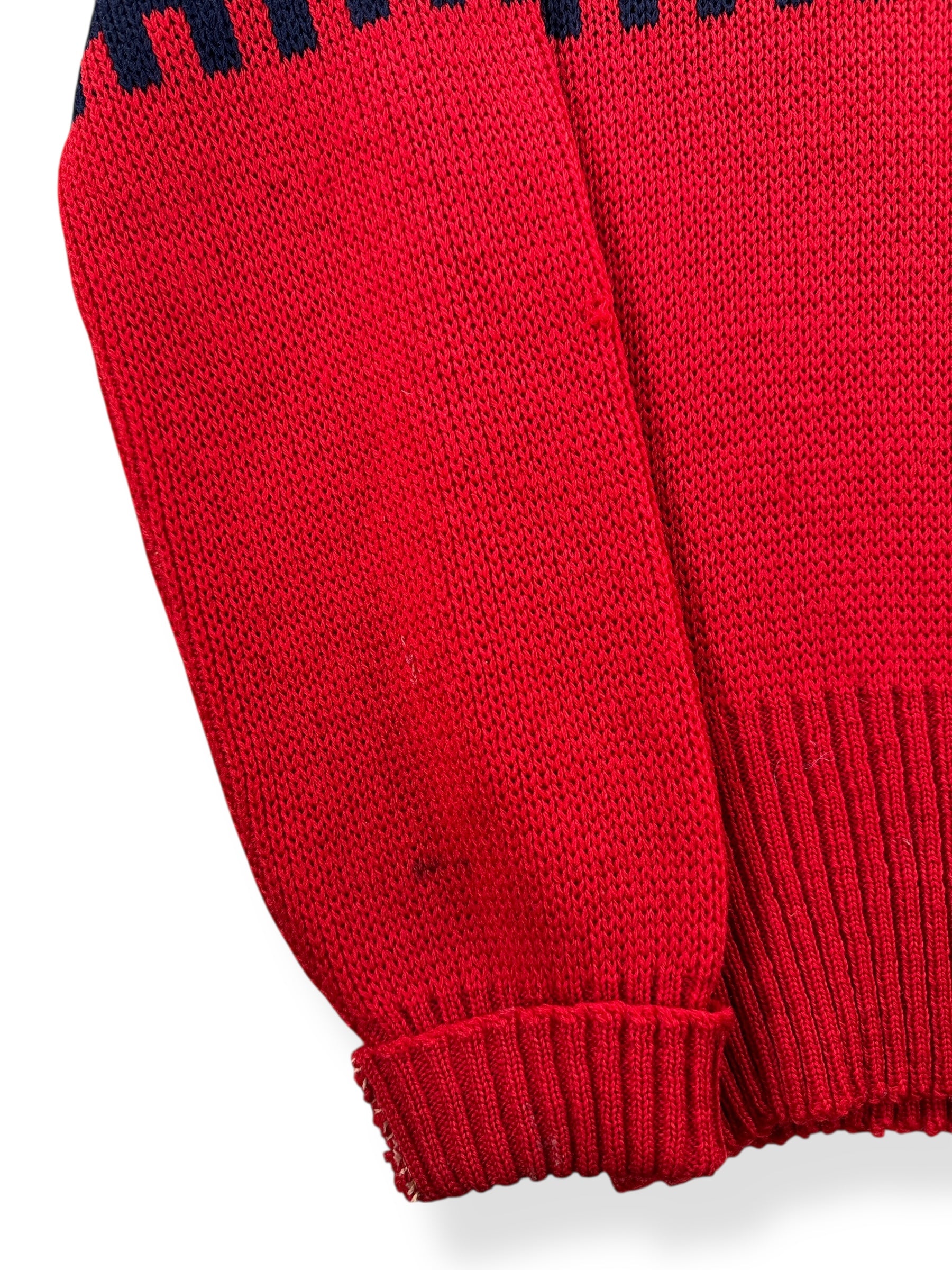 Wear on Vintage 50s Era Kandahar Wool Ski Sweater SZ S